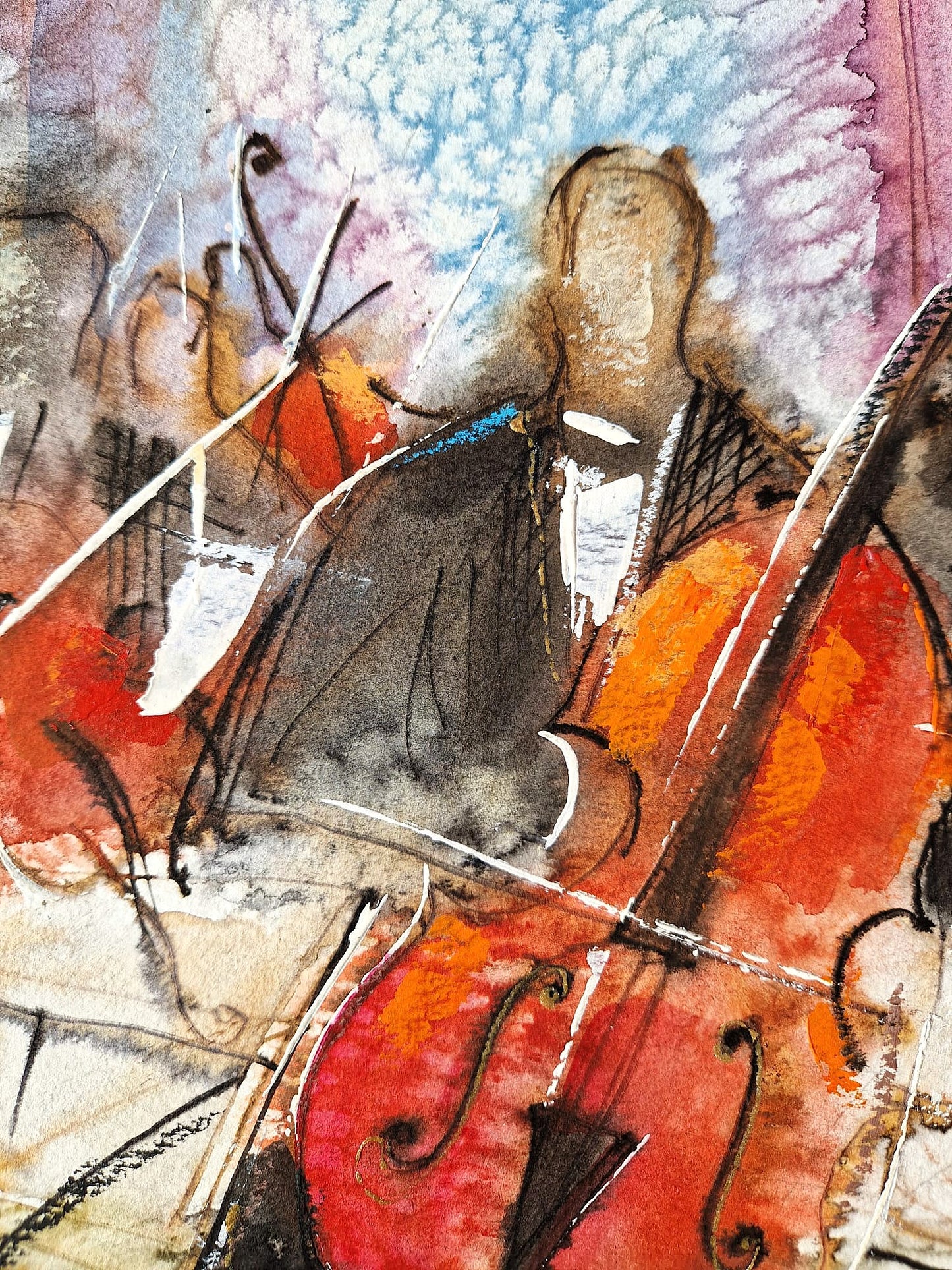 MICHAEL ROZENVAIN - A Hidden Beautiful Spectator (UNIQUE - Watercolor) (Unframed)