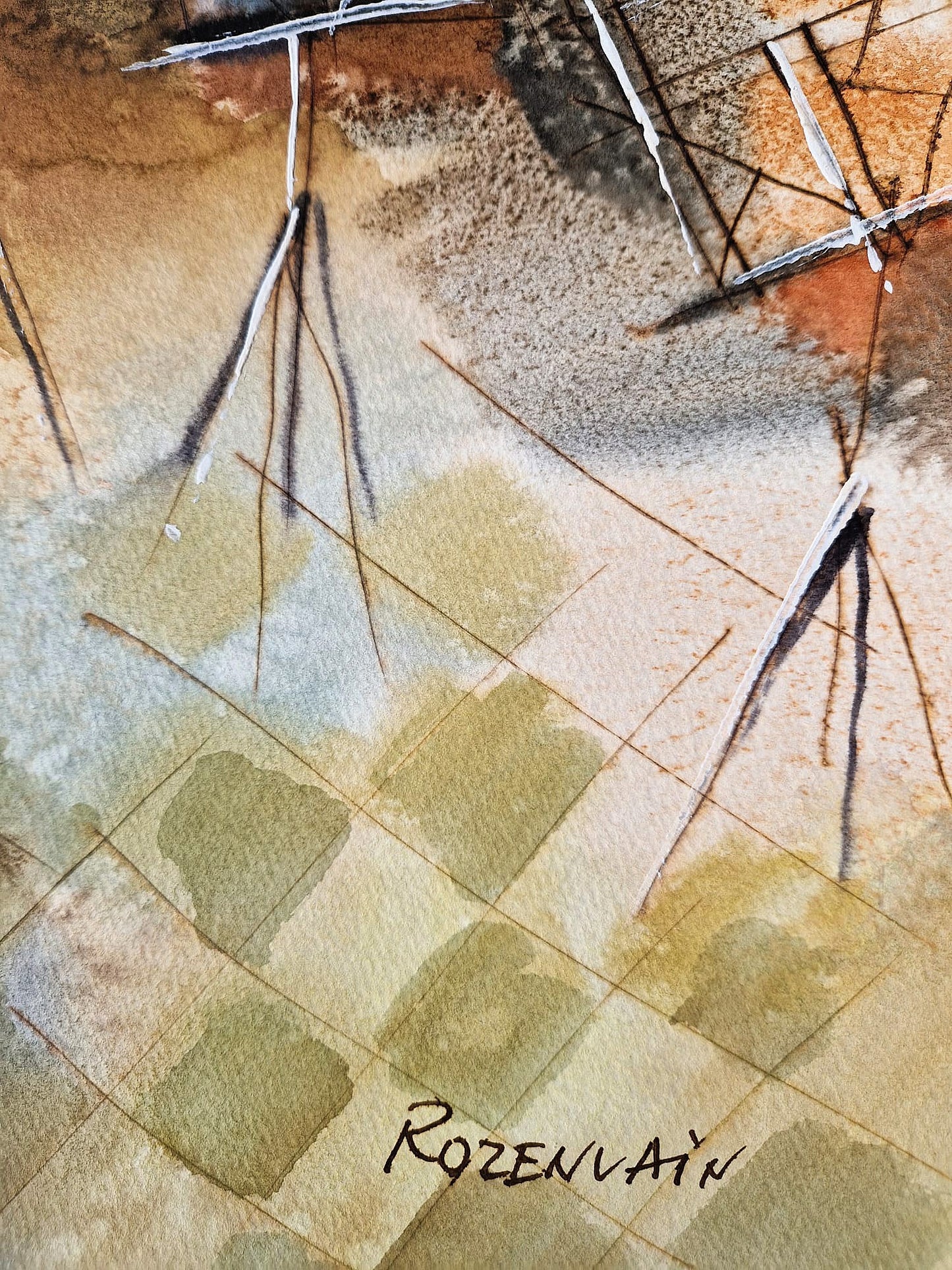 MICHAEL ROZENVAIN - The Maestro’s Command (UNIQUE - Watercolor) (Unframed)