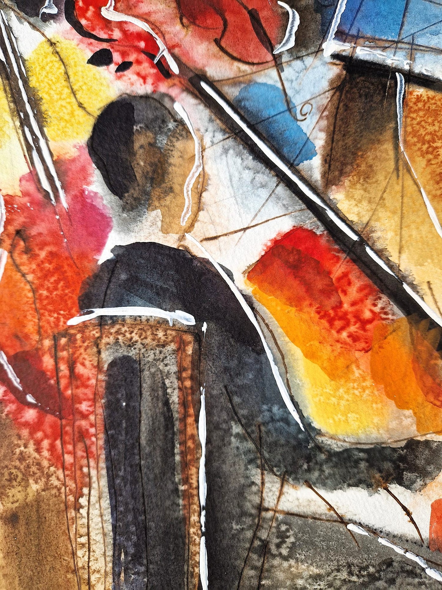 MICHAEL ROZENVAIN - The Maestro’s Command (UNIQUE - Watercolor) (Unframed)