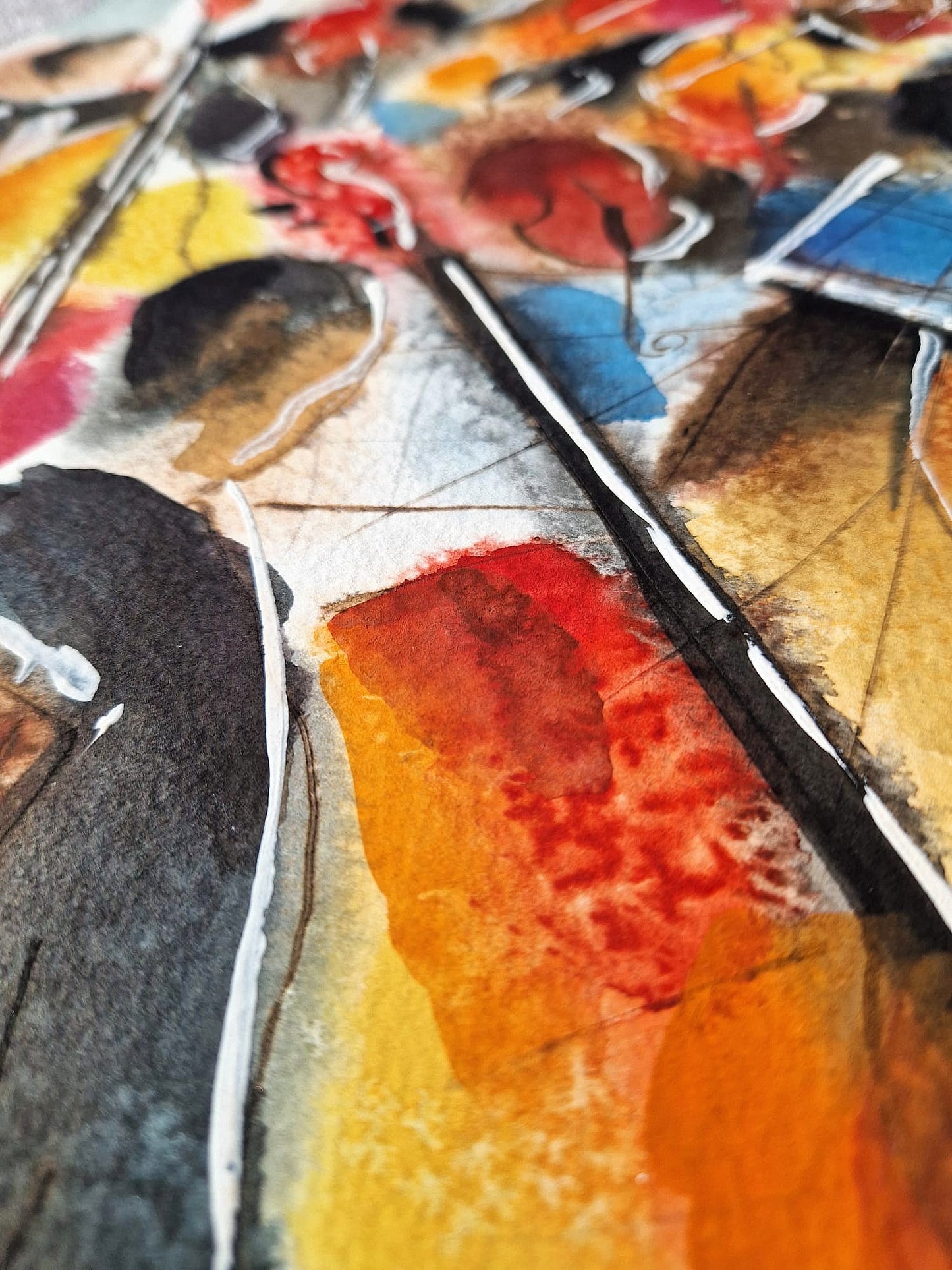 MICHAEL ROZENVAIN - The Maestro’s Command (UNIQUE - Watercolor) (Unframed)