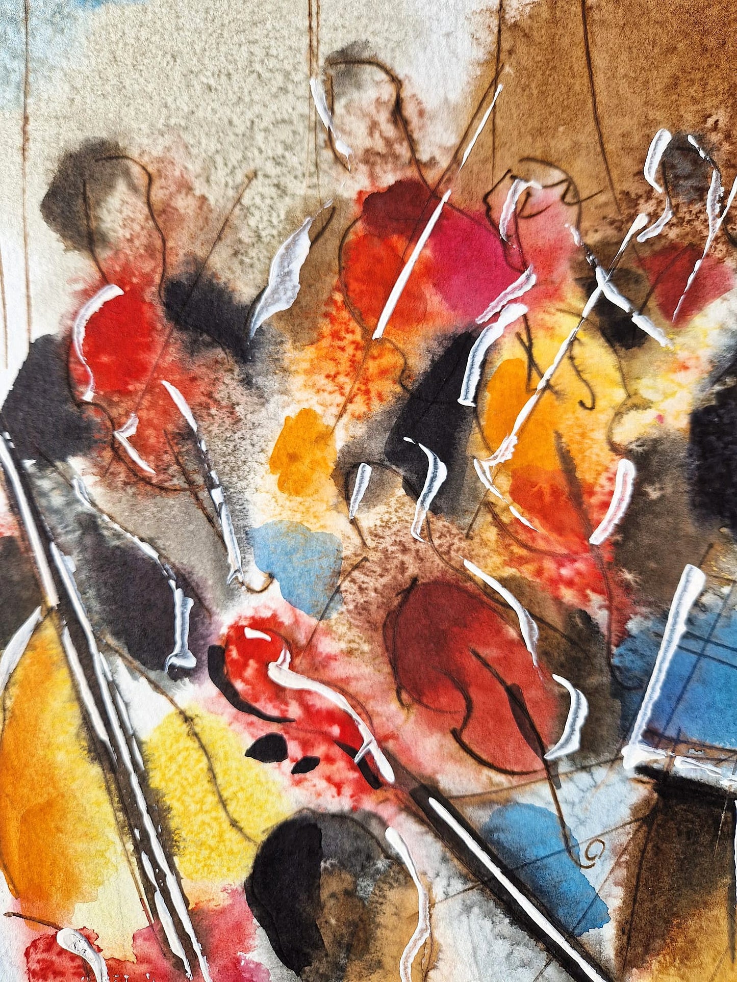 MICHAEL ROZENVAIN - The Maestro’s Command (UNIQUE - Watercolor) (Unframed)