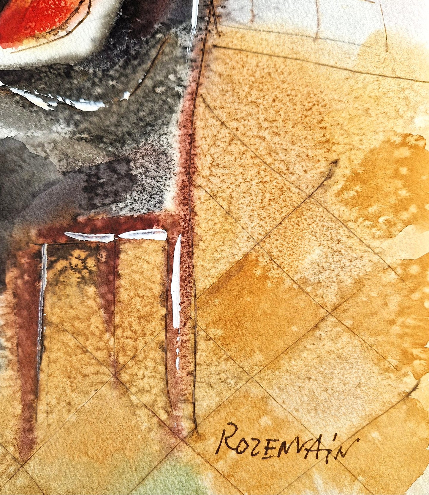 MICHAEL ROZENVAIN - String Quartet in Sunroom (UNIQUE - Watercolor) (Unframed)