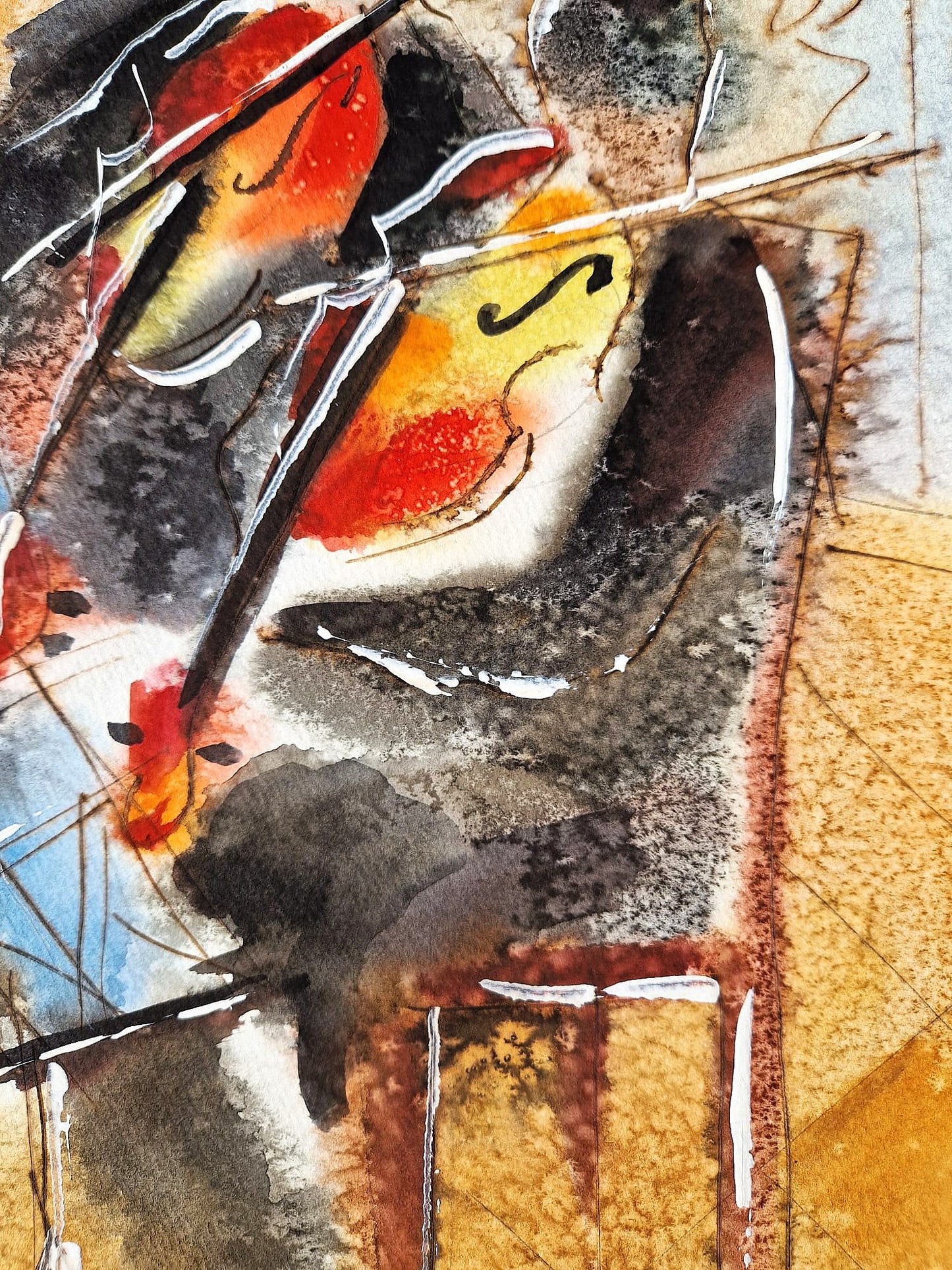 MICHAEL ROZENVAIN - String Quartet in Sunroom (UNIQUE - Watercolor) (Unframed)