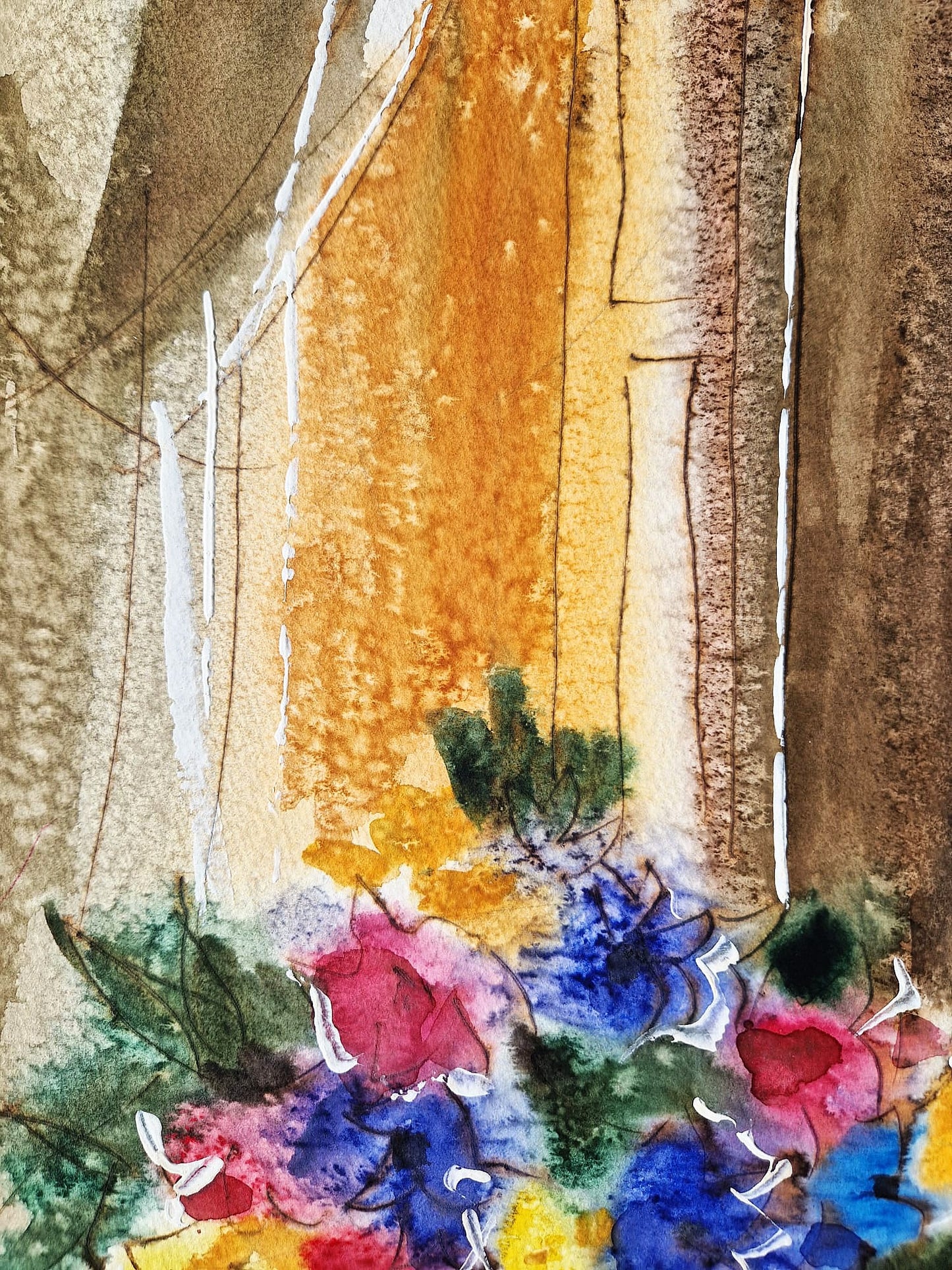 MICHAEL ROZENVAIN - String Quartet in Sunroom (UNIQUE - Watercolor) (Unframed)