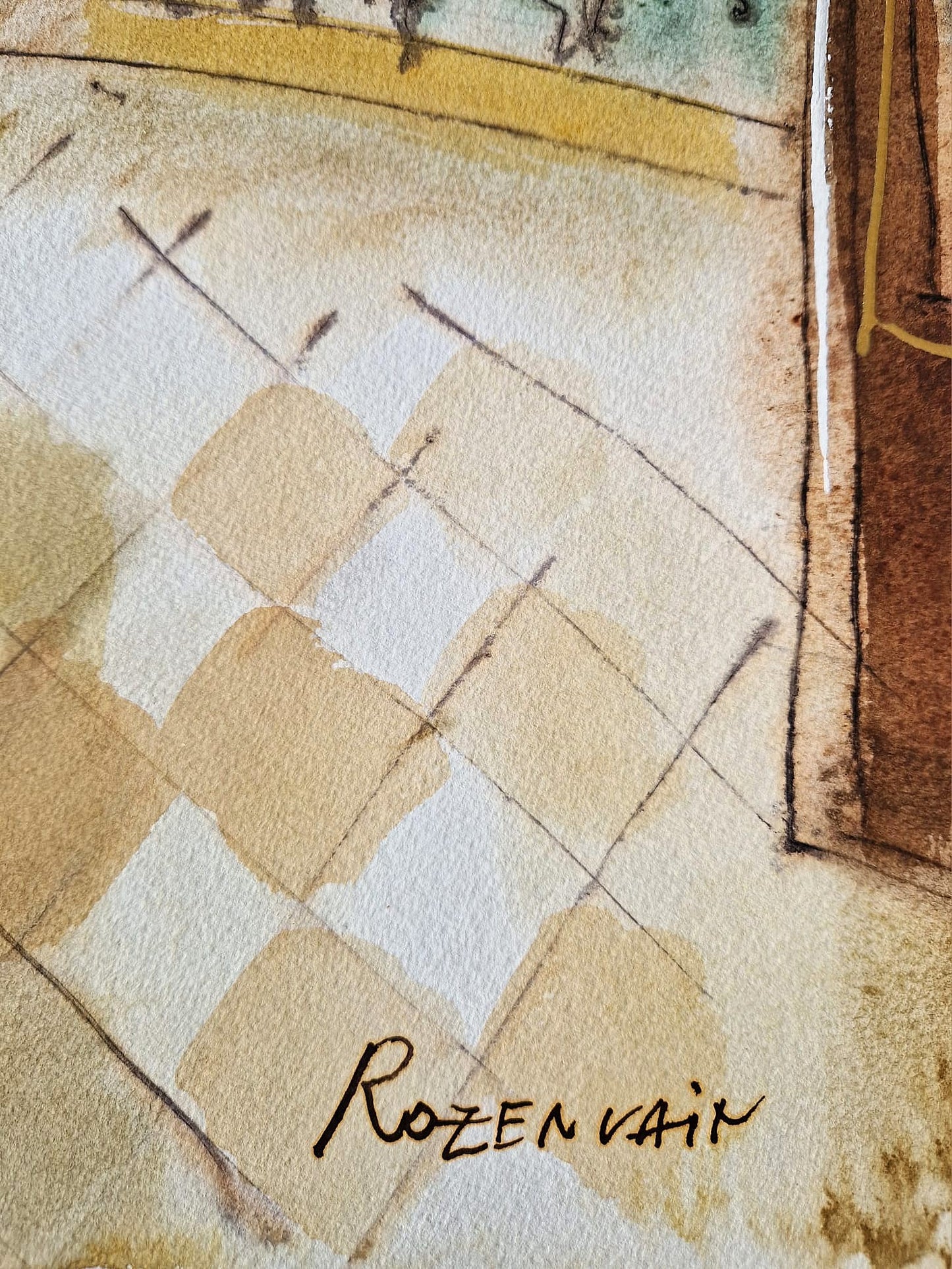 MICHAEL ROZENVAIN - The Terrace Recital (UNIQUE - Watercolor) (Unframed)