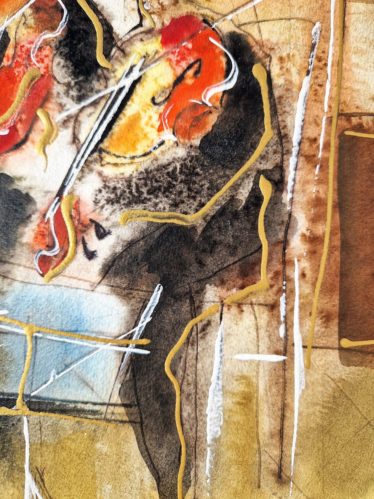 MICHAEL ROZENVAIN - The Terrace Recital (UNIQUE - Watercolor) (Unframed)