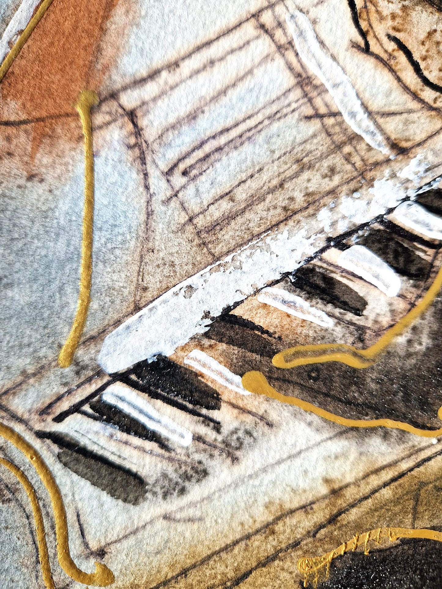 MICHAEL ROZENVAIN - The Terrace Recital (UNIQUE - Watercolor) (Unframed)