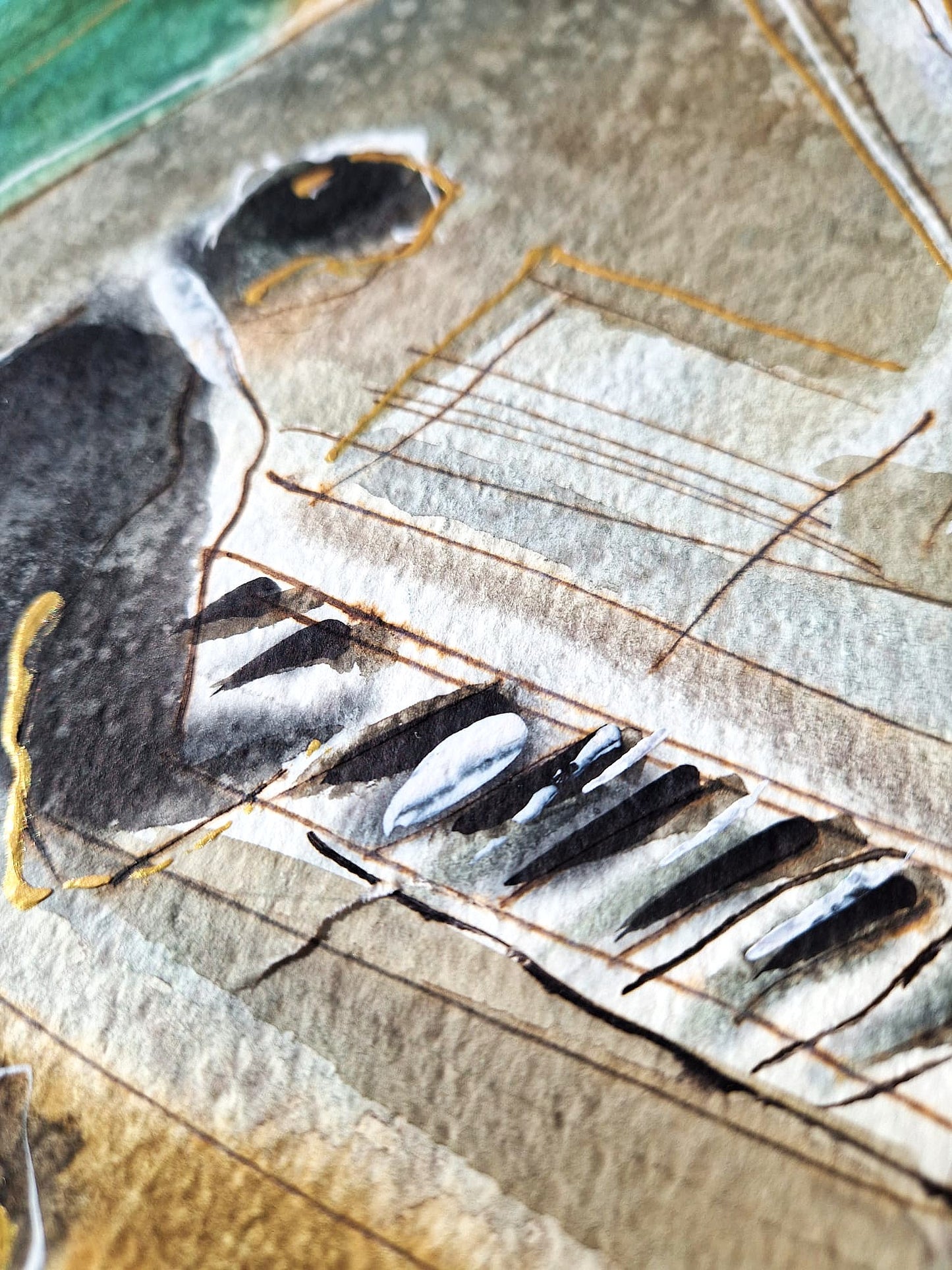 MICHAEL ROZENVAIN - The Symphonic Pulse (UNIQUE - Watercolor) (Unframed)