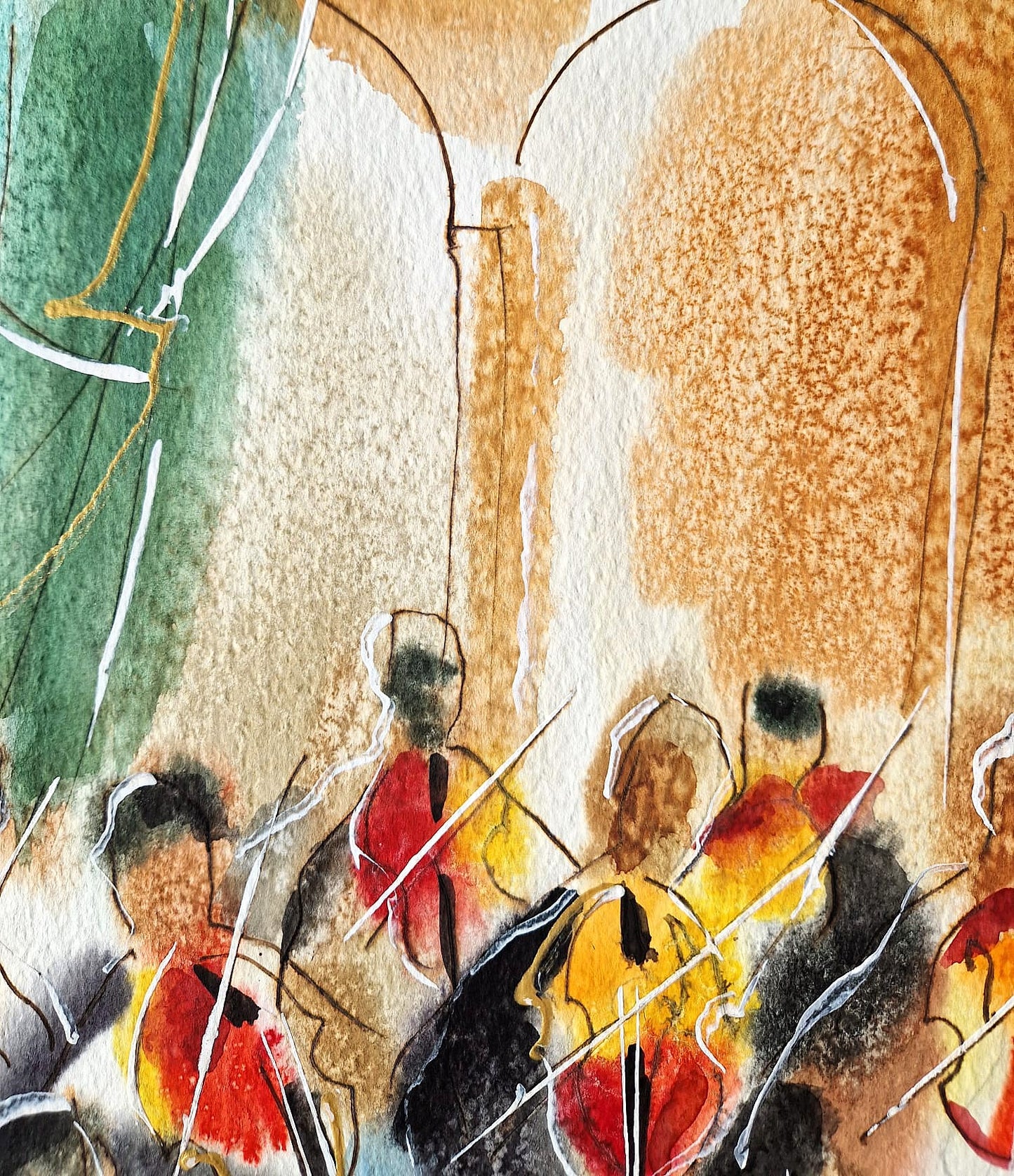 MICHAEL ROZENVAIN - The Symphonic Pulse (UNIQUE - Watercolor) (Unframed)