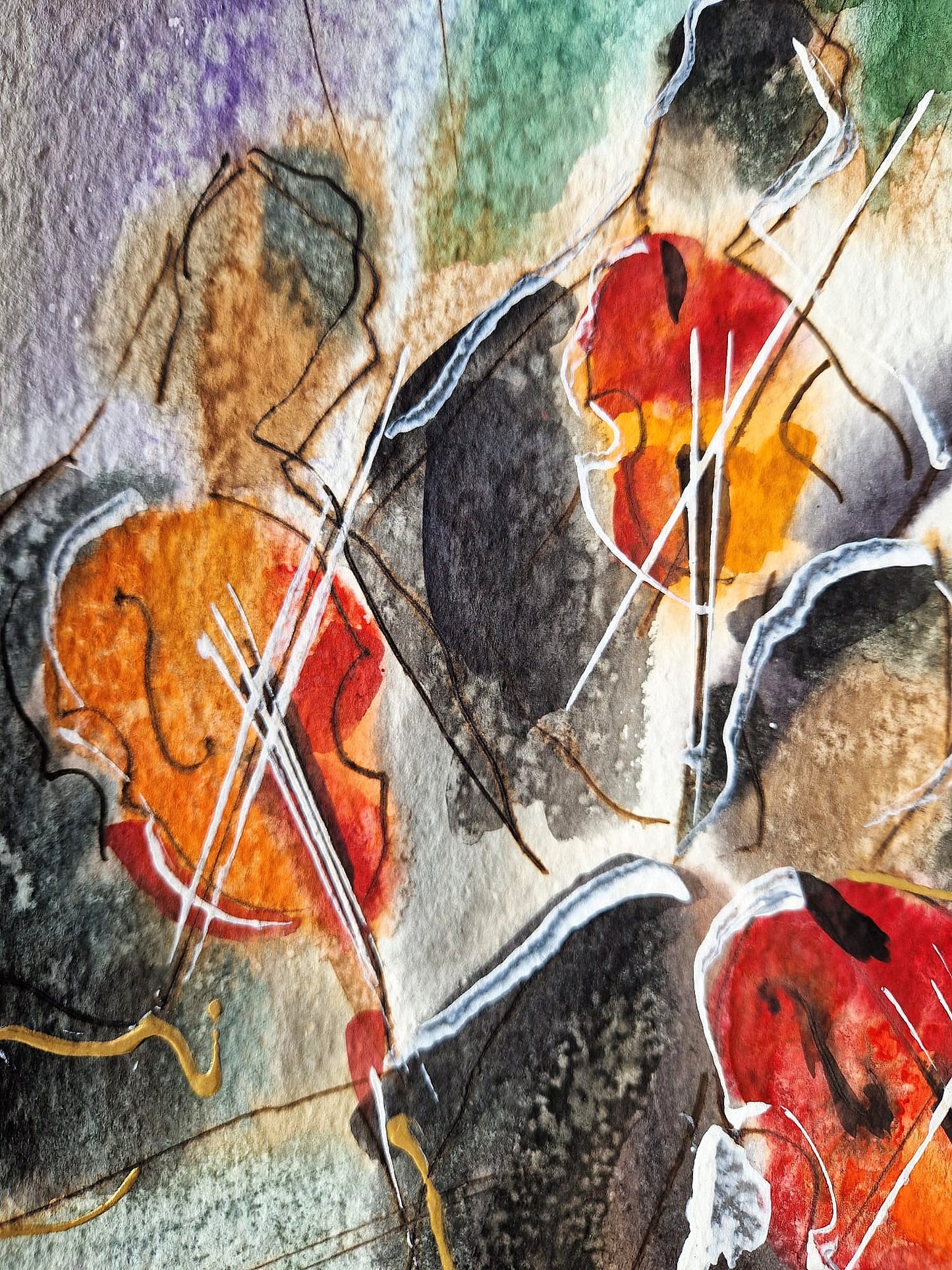 MICHAEL ROZENVAIN - The Symphonic Pulse (UNIQUE - Watercolor) (Unframed)