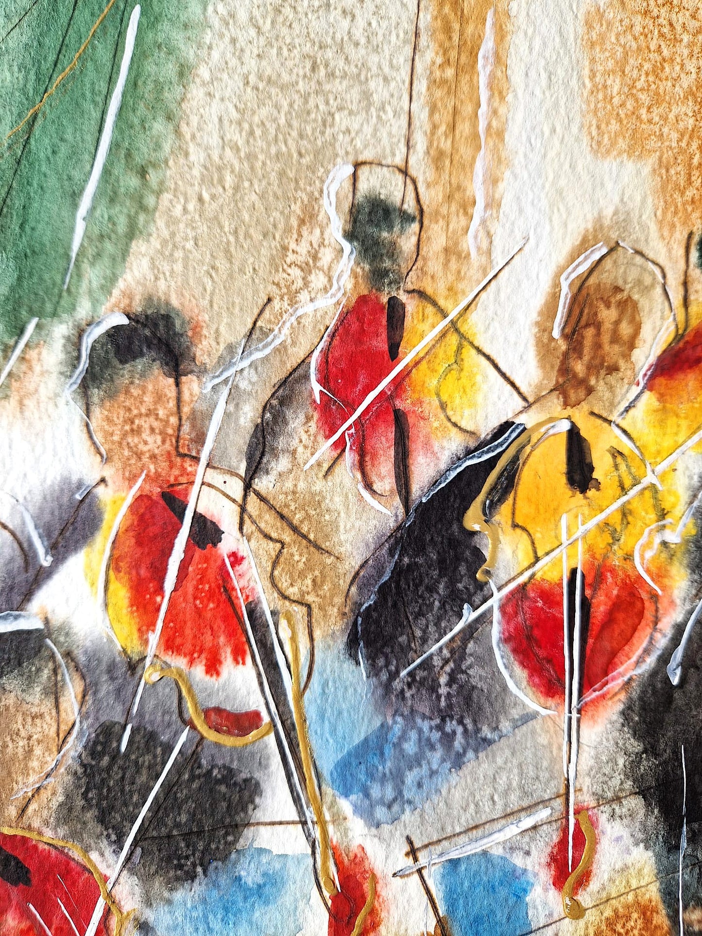 MICHAEL ROZENVAIN - The Symphonic Pulse (UNIQUE - Watercolor) (Unframed)