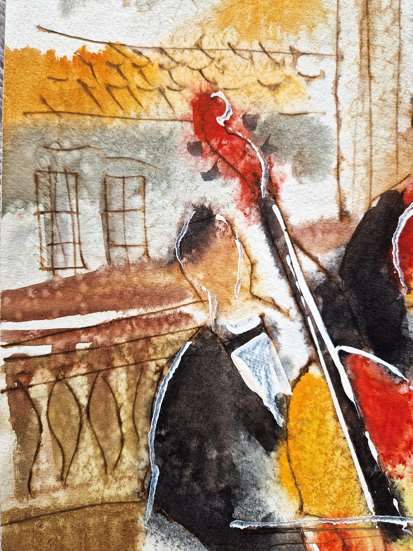 MICHAEL ROZENVAIN - Florence Quartet (UNIQUE - Watercolor) (Unframed)