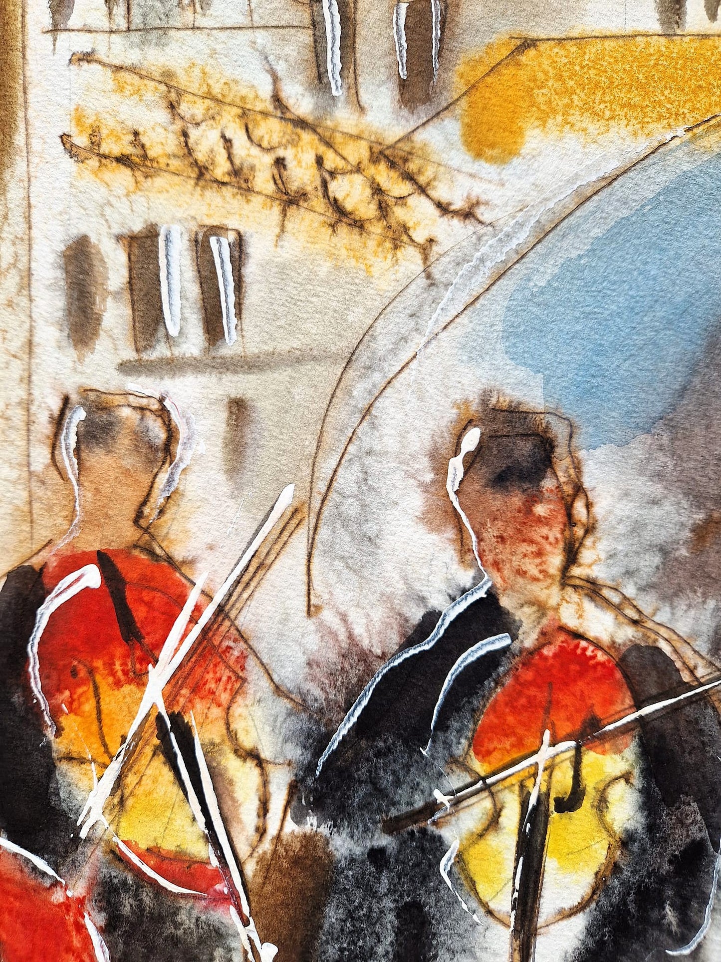 MICHAEL ROZENVAIN - Florence Quartet (UNIQUE - Watercolor) (Unframed)