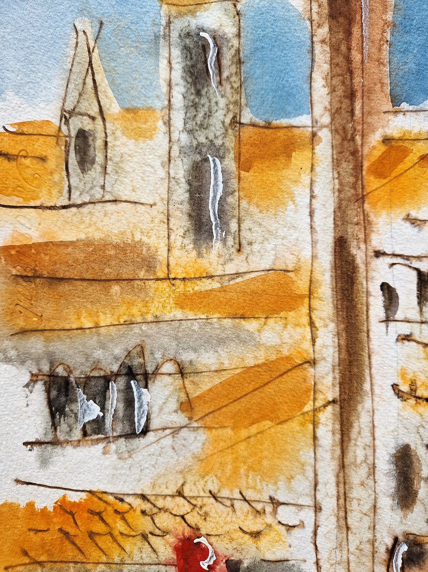 MICHAEL ROZENVAIN - Florence Quartet (UNIQUE - Watercolor) (Unframed)