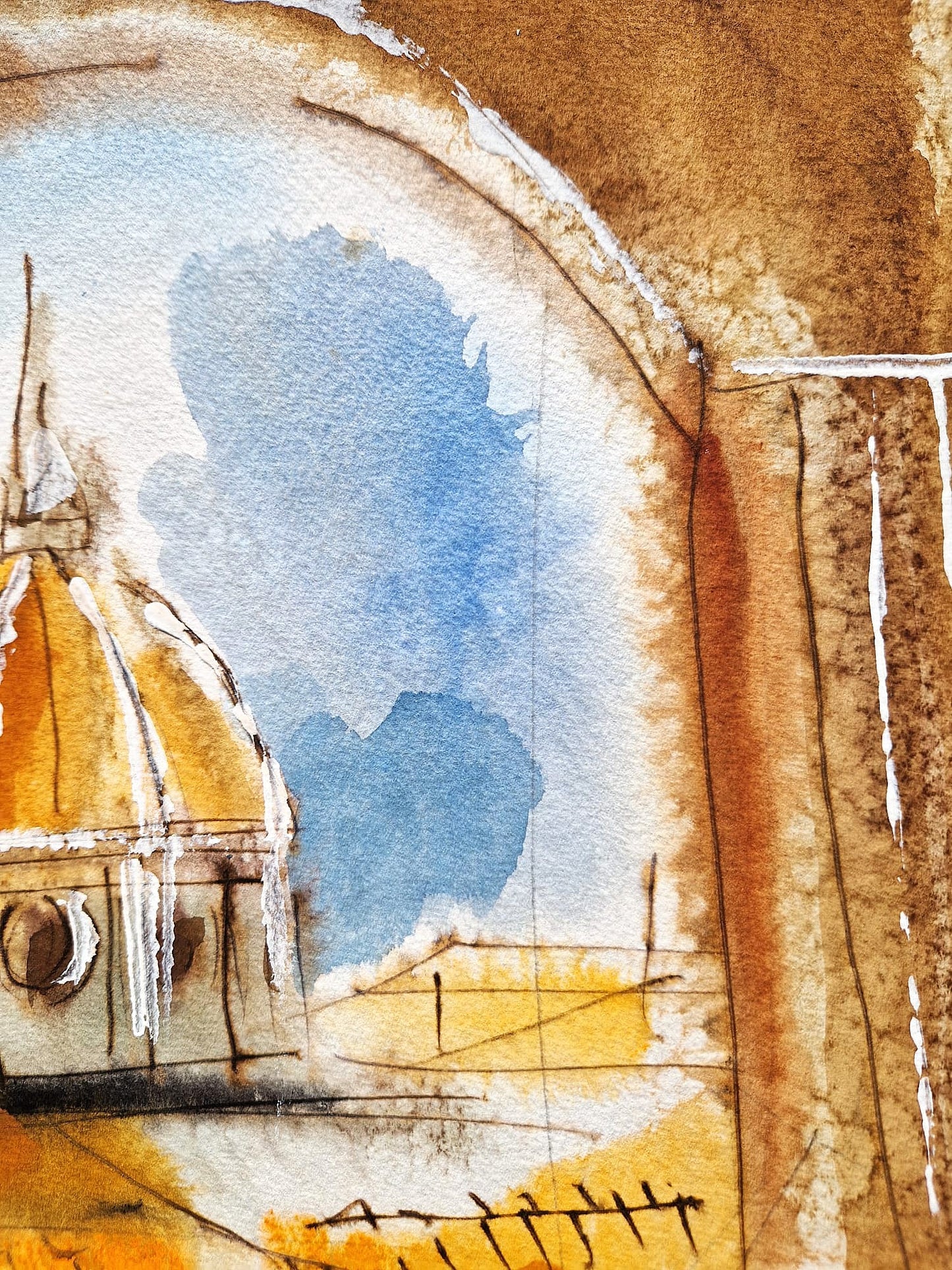 MICHAEL ROZENVAIN - Florence Quartet (UNIQUE - Watercolor) (Unframed)