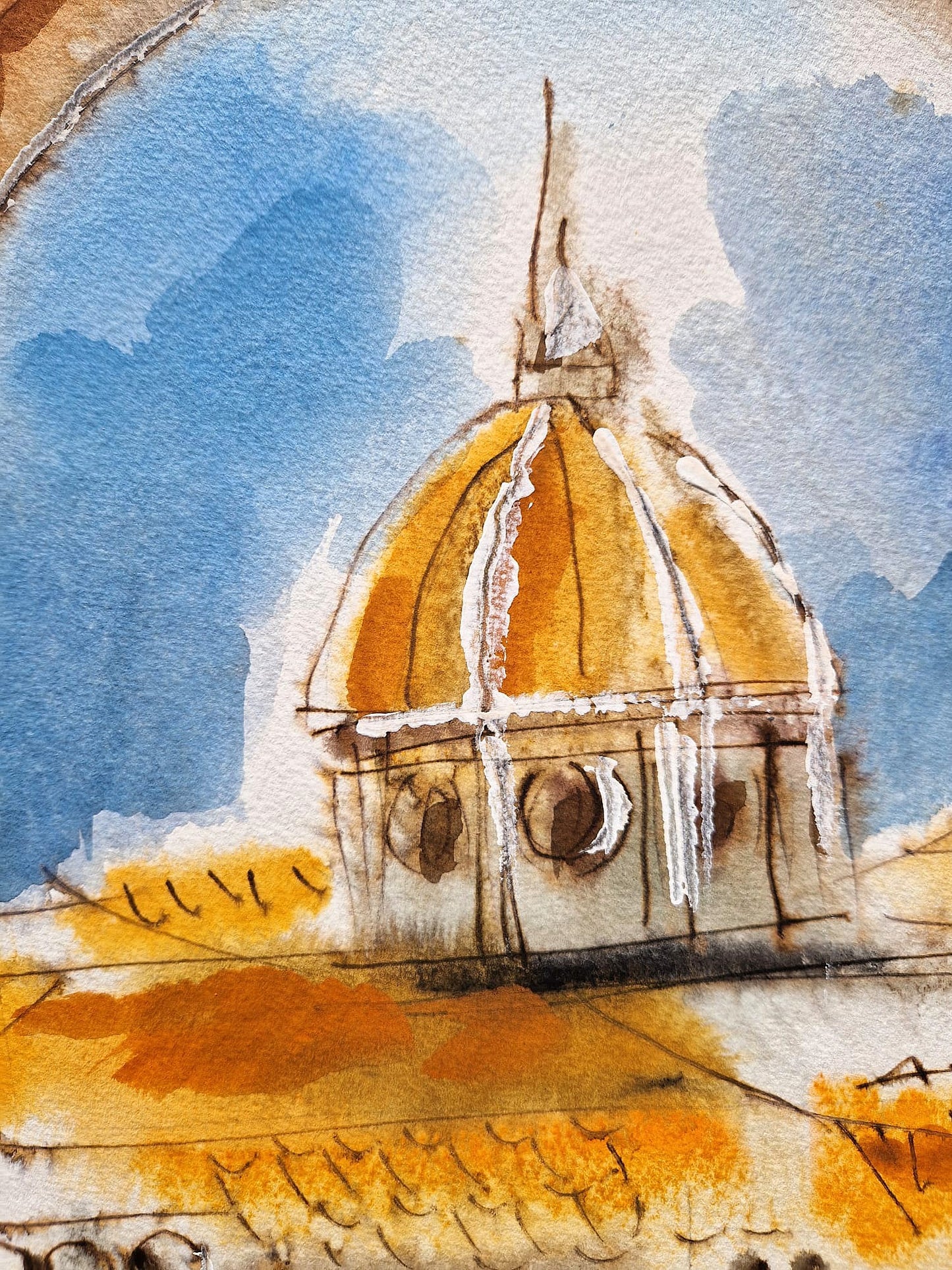 MICHAEL ROZENVAIN - Florence Quartet (UNIQUE - Watercolor) (Unframed)