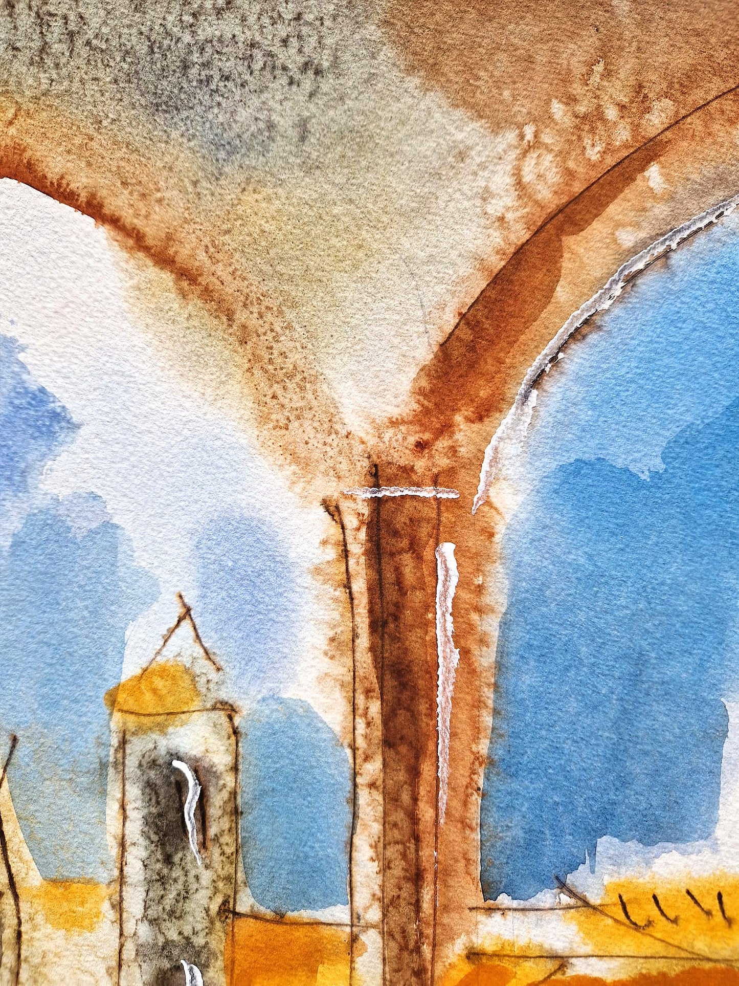 MICHAEL ROZENVAIN - Florence Quartet (UNIQUE - Watercolor) (Unframed)