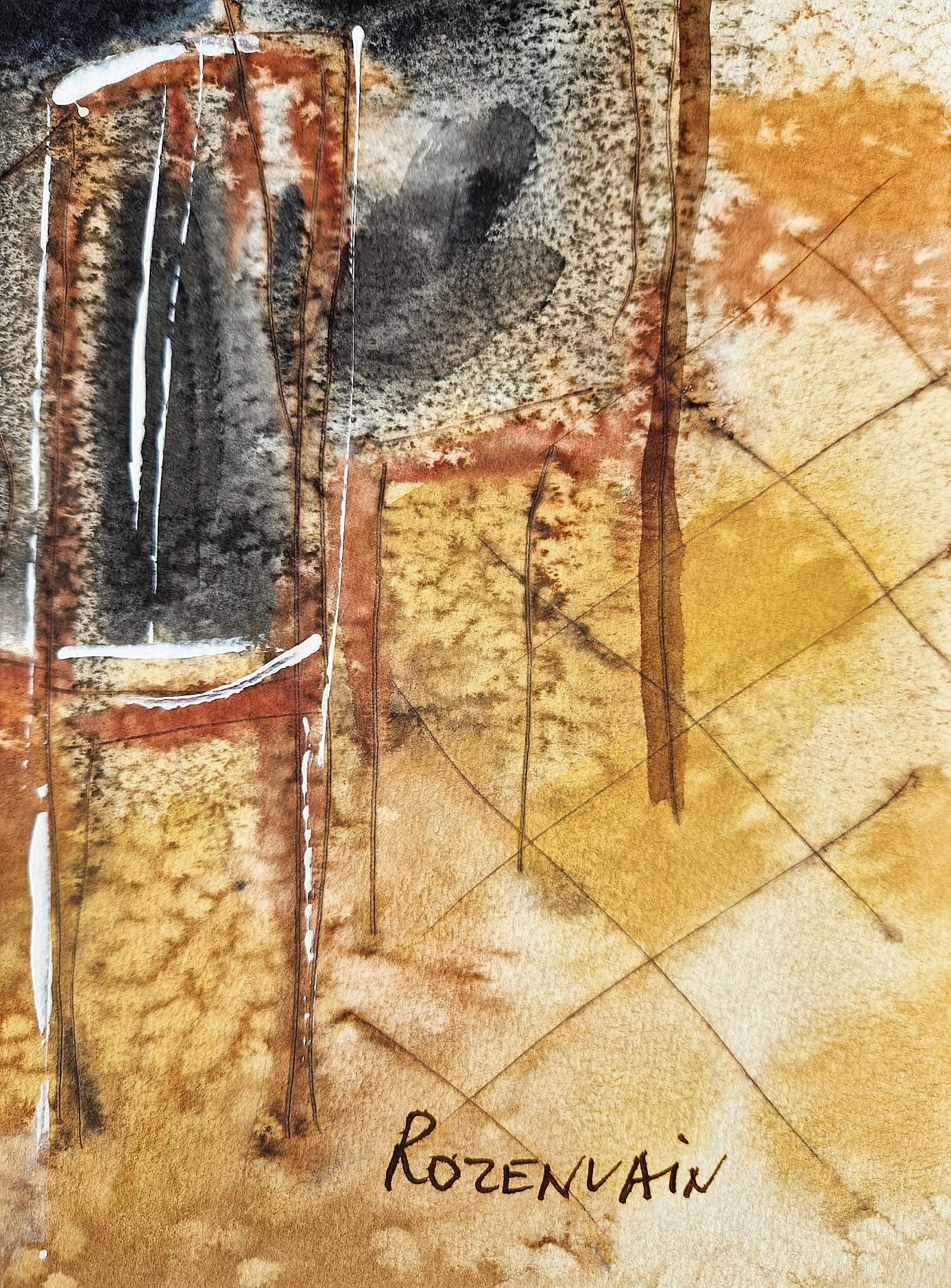MICHAEL ROZENVAIN - Ballroom Sounds (UNIQUE - Watercolor) (Unframed)