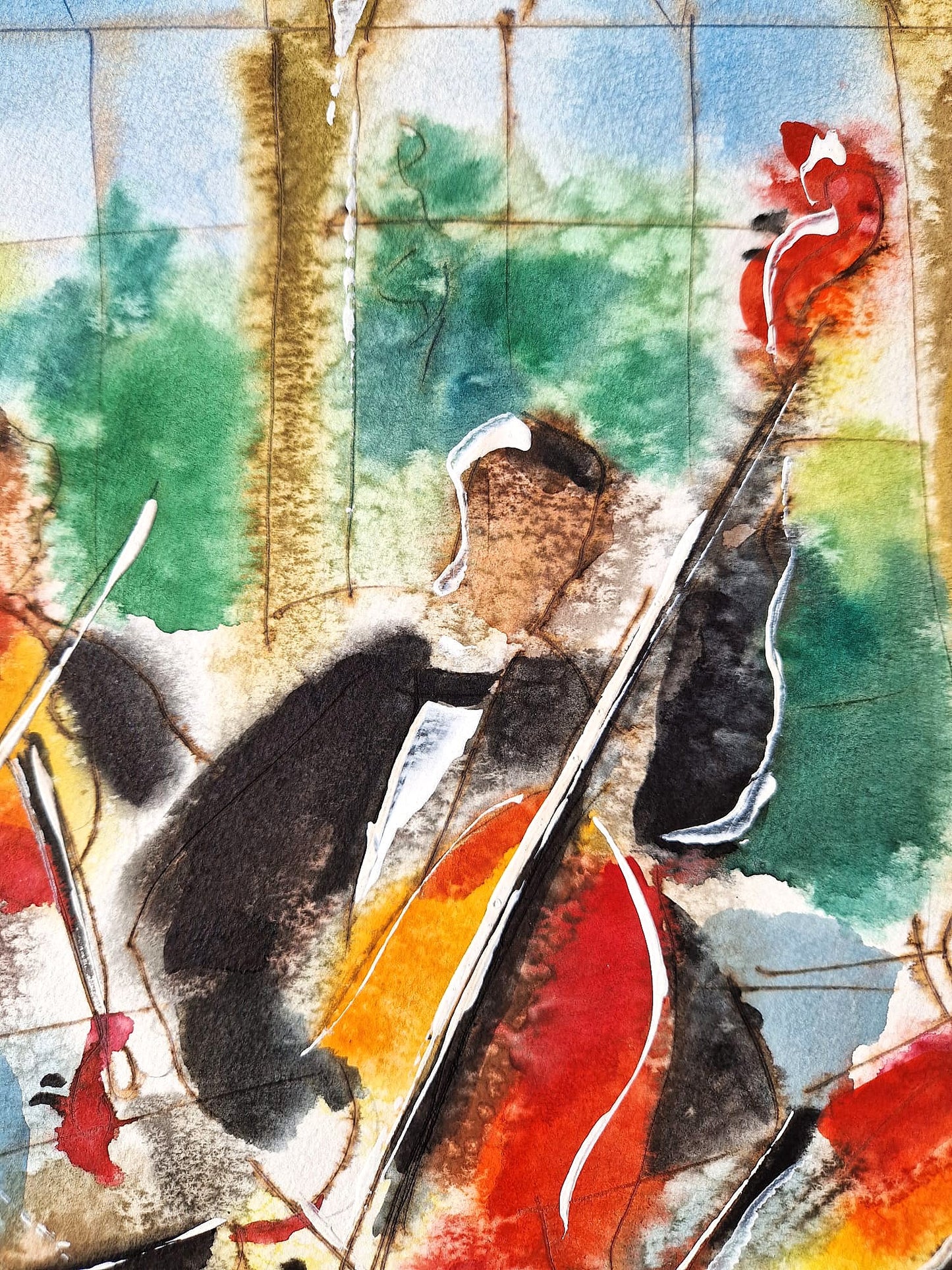 MICHAEL ROZENVAIN - Ballroom Sounds (UNIQUE - Watercolor) (Unframed)