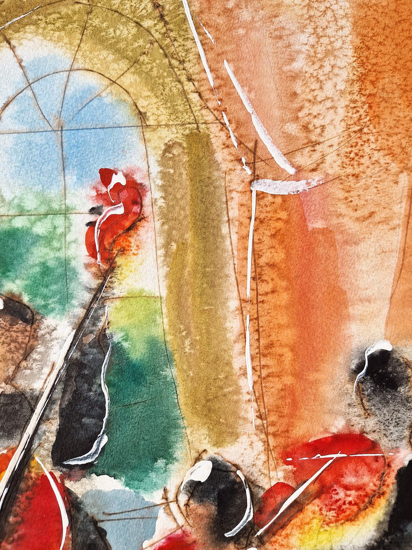 MICHAEL ROZENVAIN - Ballroom Sounds (UNIQUE - Watercolor) (Unframed)