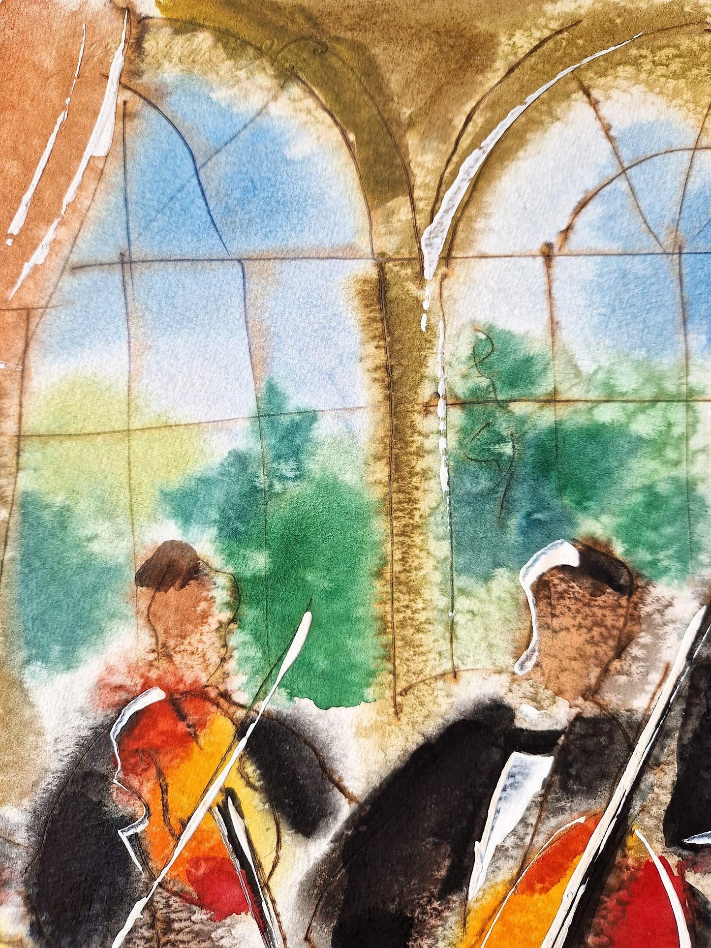 MICHAEL ROZENVAIN - Ballroom Sounds (UNIQUE - Watercolor) (Unframed)