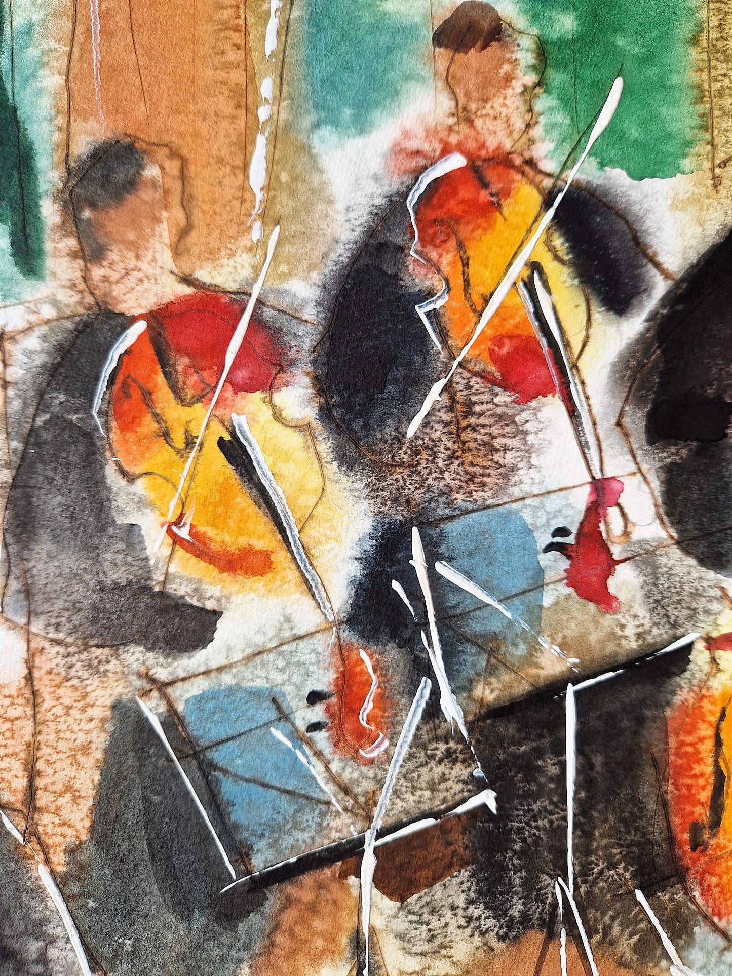 MICHAEL ROZENVAIN - Ballroom Sounds (UNIQUE - Watercolor) (Unframed)