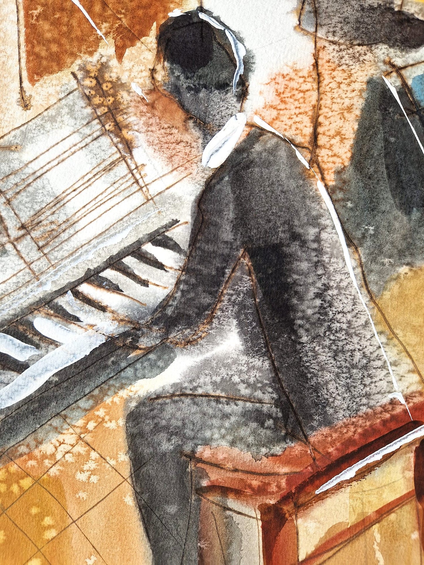 MICHAEL ROZENVAIN - Ballroom Sounds (UNIQUE - Watercolor) (Unframed)