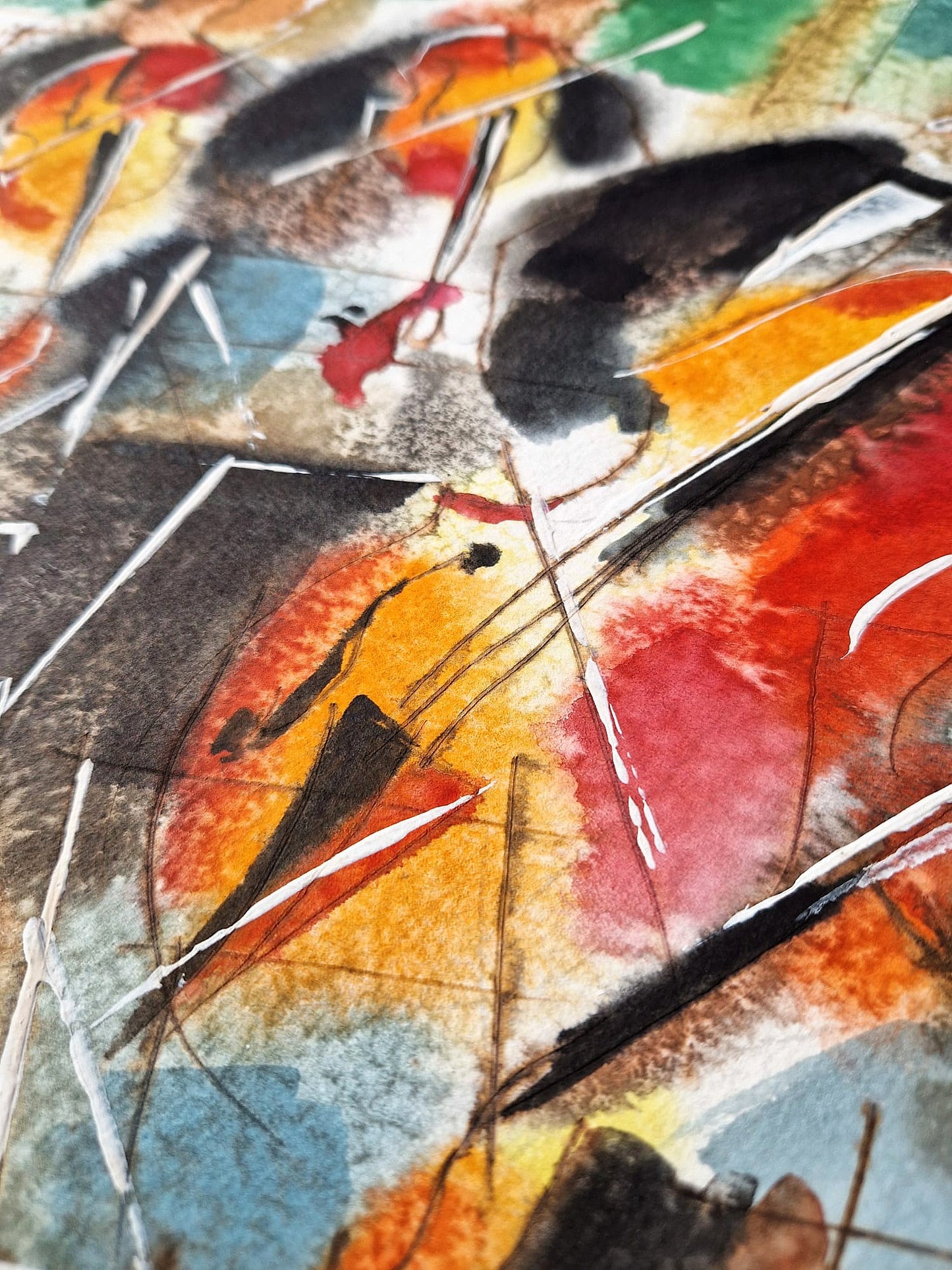 MICHAEL ROZENVAIN - Ballroom Sounds (UNIQUE - Watercolor) (Unframed)