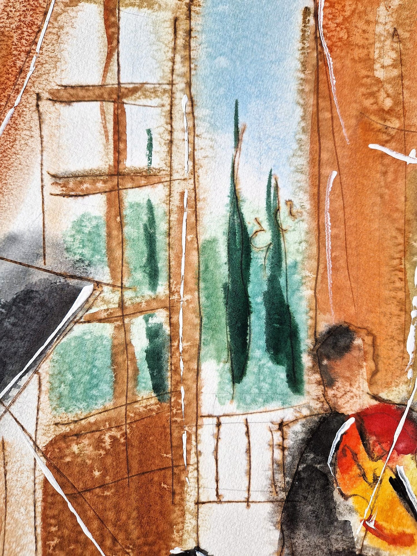 MICHAEL ROZENVAIN - Ballroom Sounds (UNIQUE - Watercolor) (Unframed)