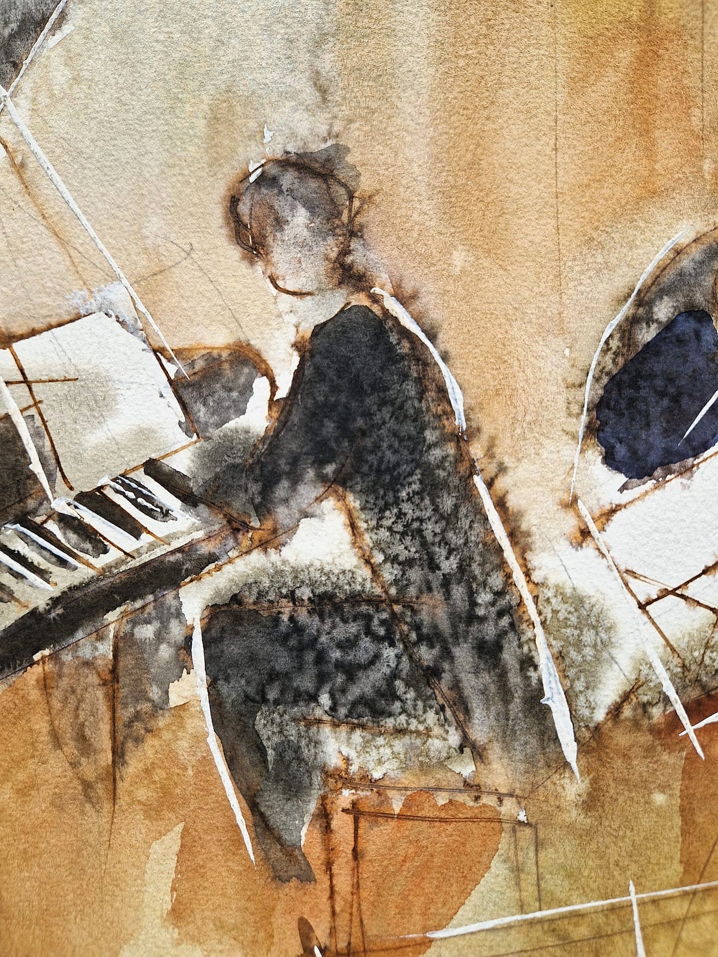 MICHAEL ROZENVAIN - The Melodic Resonance (UNIQUE - Watercolor) (Unframed)