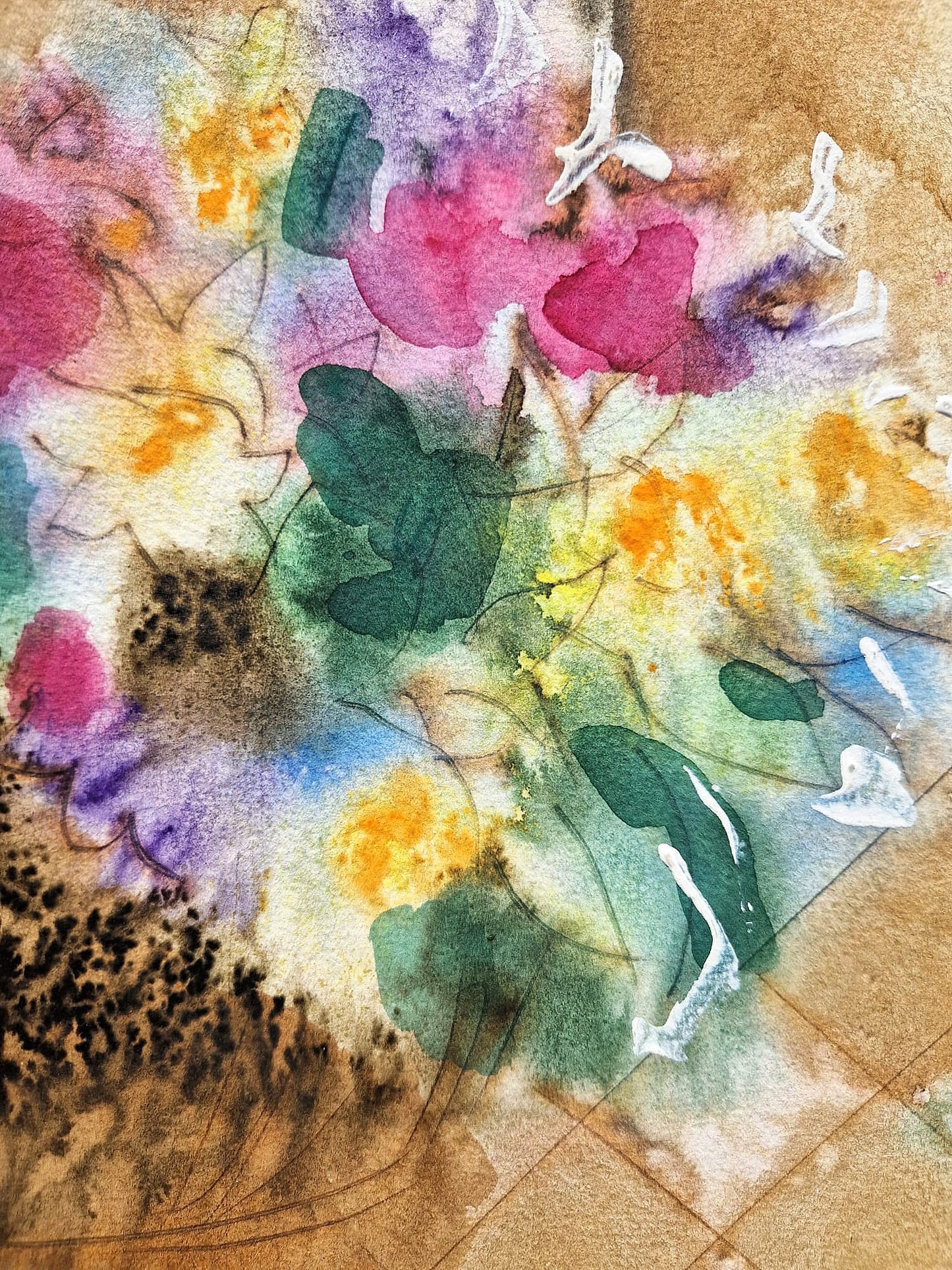 MICHAEL ROZENVAIN - The Melodic Resonance (UNIQUE - Watercolor) (Unframed)