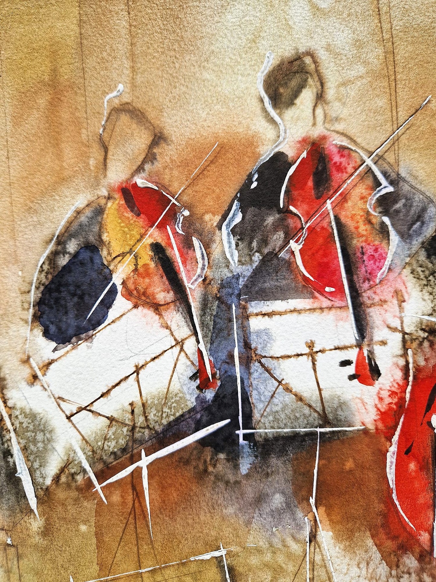 MICHAEL ROZENVAIN - The Melodic Resonance (UNIQUE - Watercolor) (Unframed)