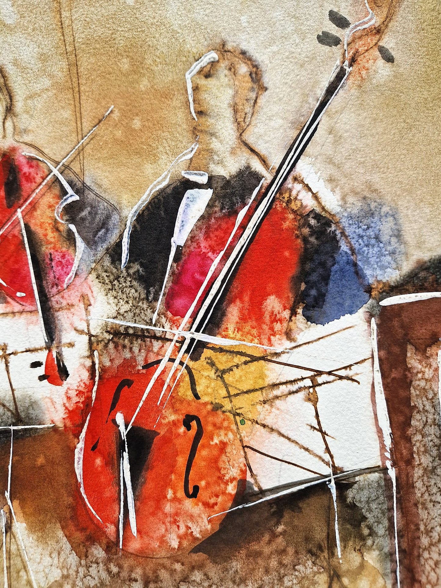 MICHAEL ROZENVAIN - The Melodic Resonance (UNIQUE - Watercolor) (Unframed)