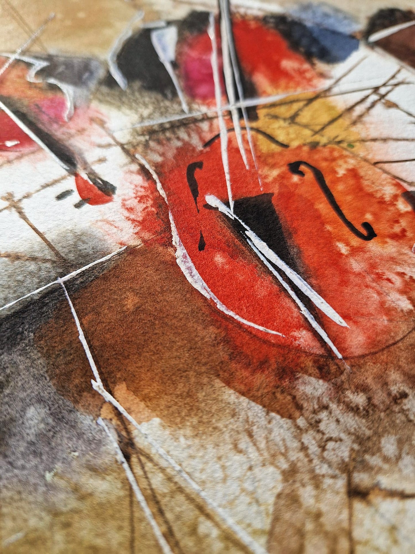 MICHAEL ROZENVAIN - The Melodic Resonance (UNIQUE - Watercolor) (Unframed)