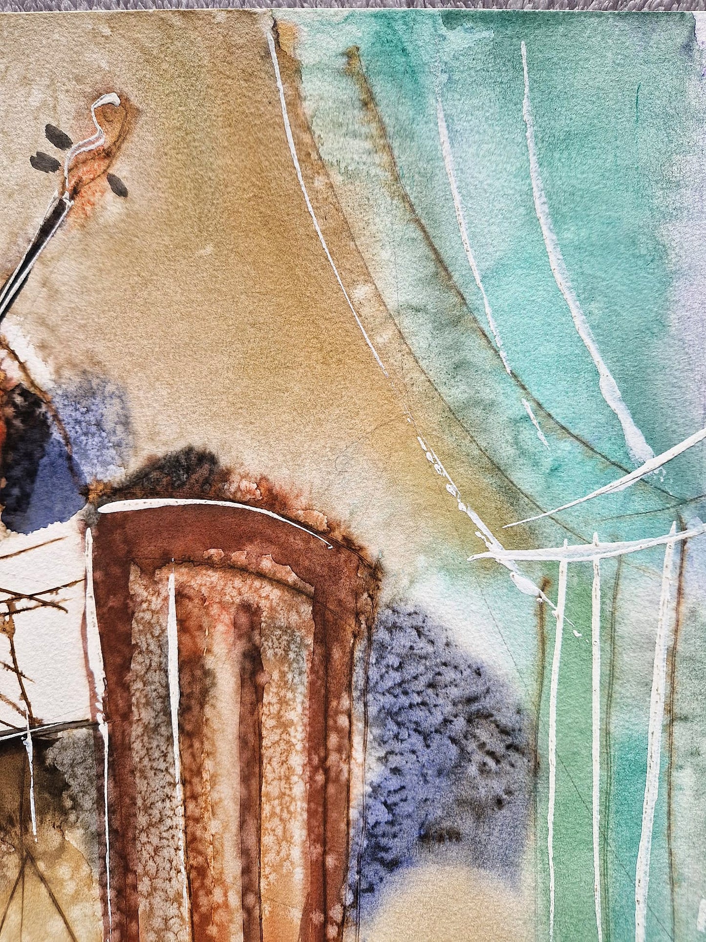 MICHAEL ROZENVAIN - The Melodic Resonance (UNIQUE - Watercolor) (Unframed)