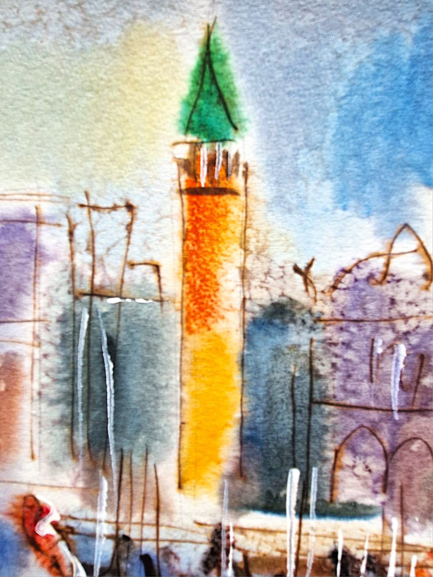 MICHAEL ROZENVAIN - Summer Sonata (UNIQUE - Watercolor) (Unframed)