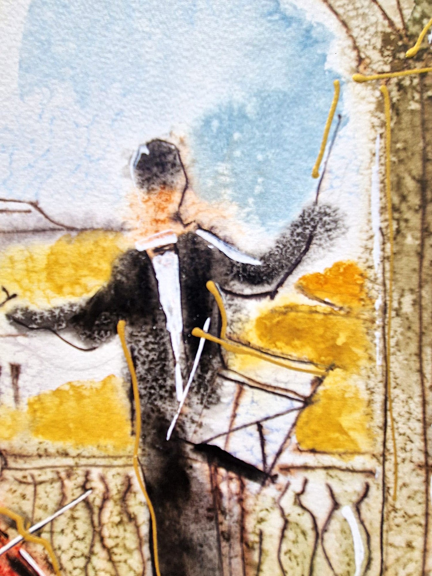 MICHAEL ROZENVAIN - Conductor & Musicians (UNIQUE - Watercolor) (Unframed)