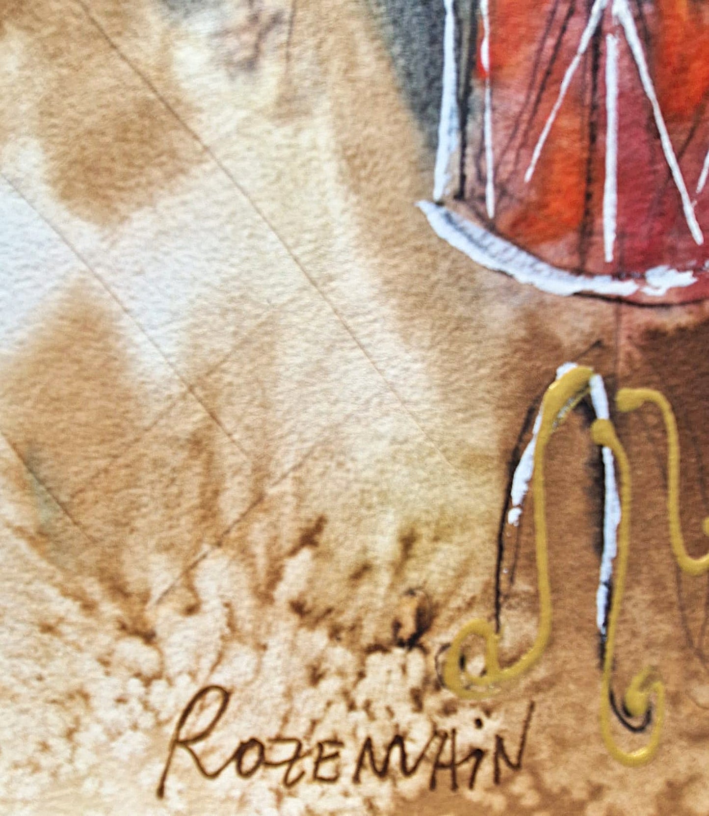 MICHAEL ROZENVAIN - Jazz Band (UNIQUE - Watercolor) (Unframed)