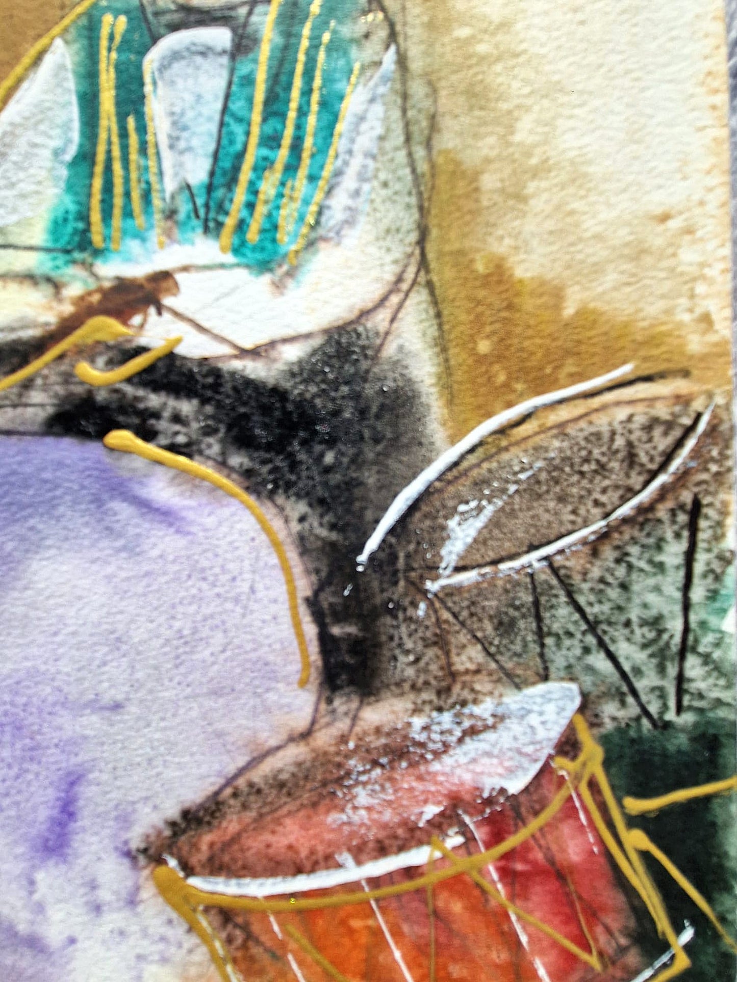 MICHAEL ROZENVAIN - Jazz Band (UNIQUE - Watercolor) (Unframed)