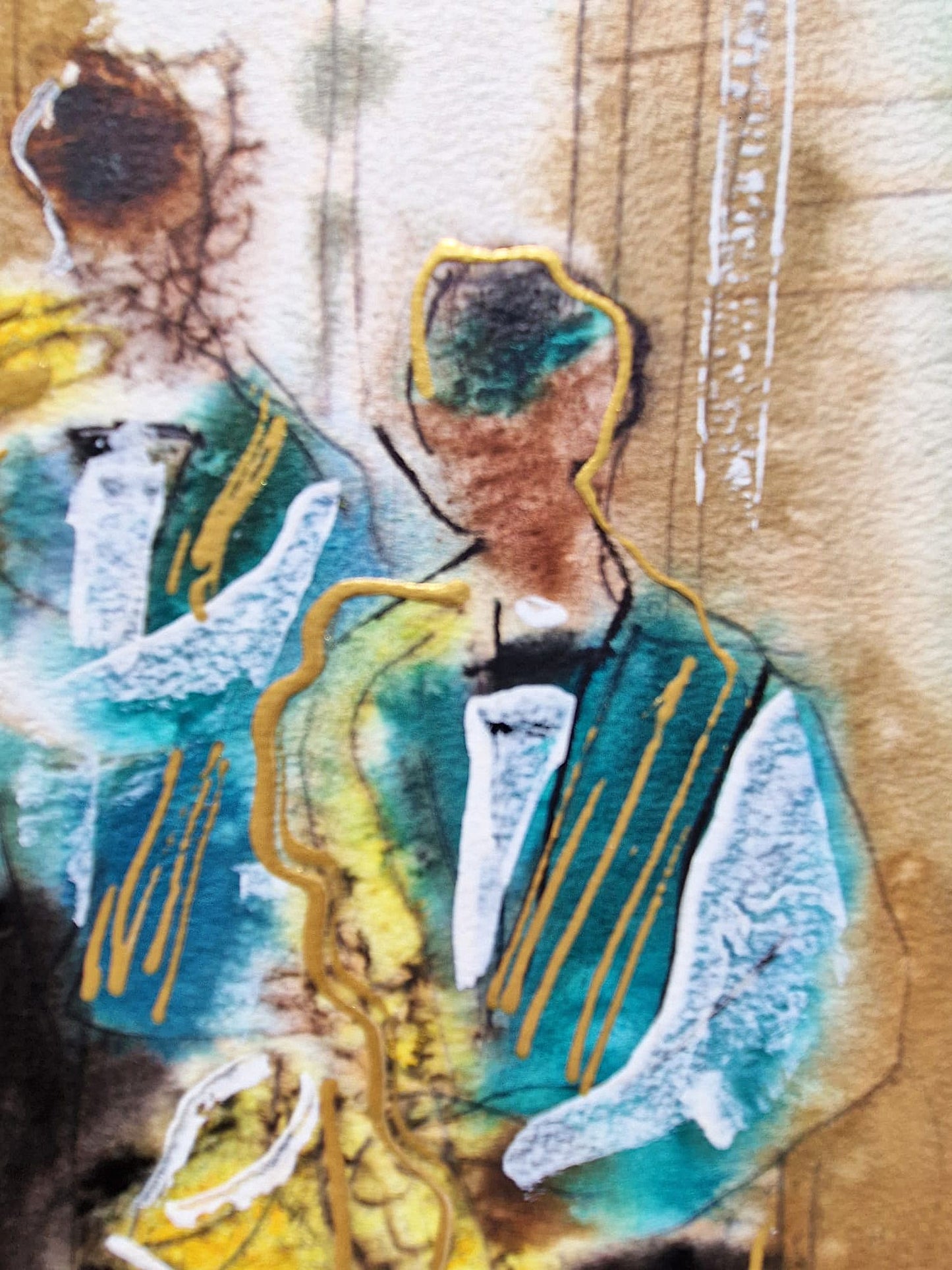 MICHAEL ROZENVAIN - Jazz Band (UNIQUE - Watercolor) (Unframed)