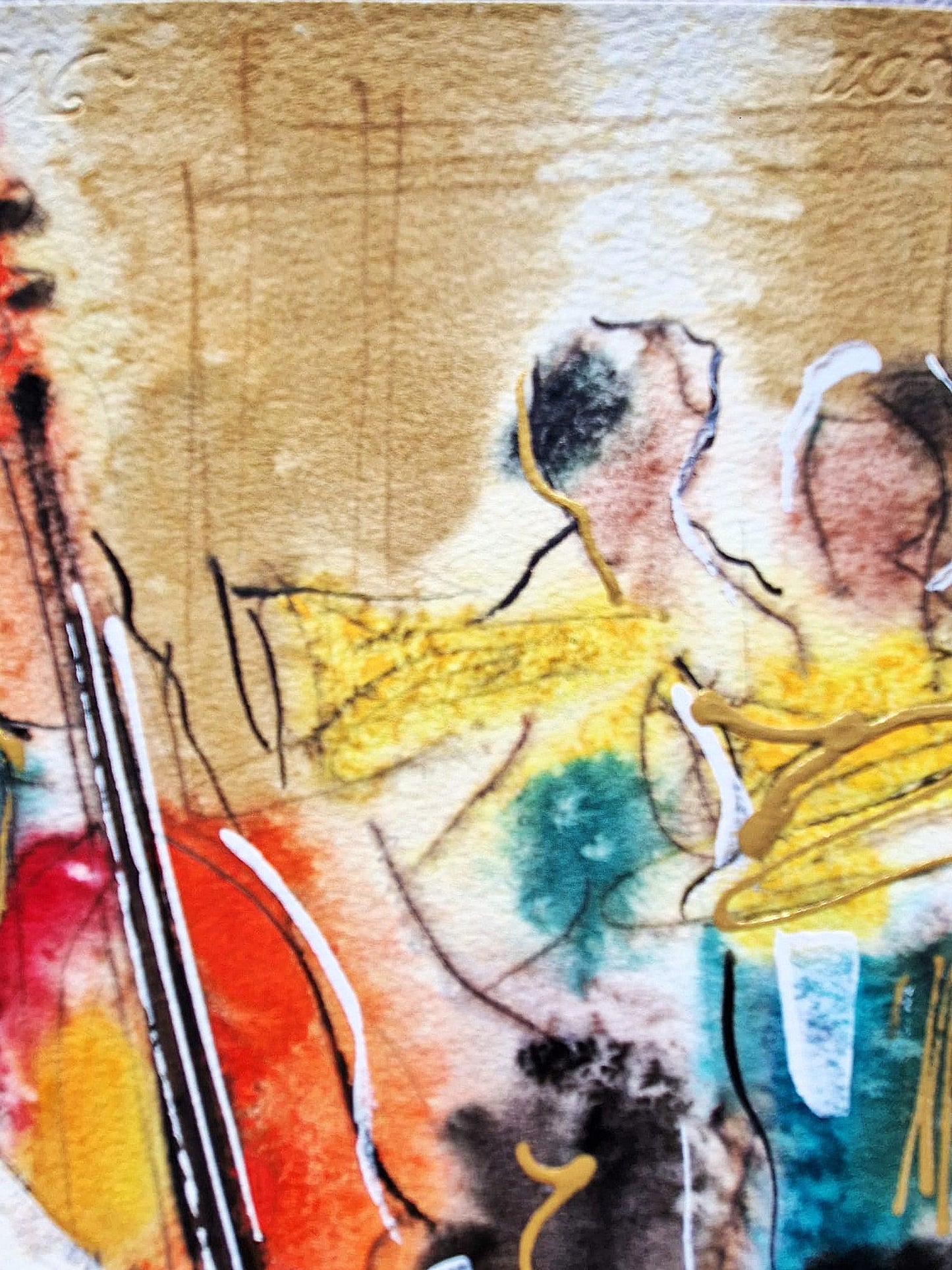 MICHAEL ROZENVAIN - Jazz Band (UNIQUE - Watercolor) (Unframed)