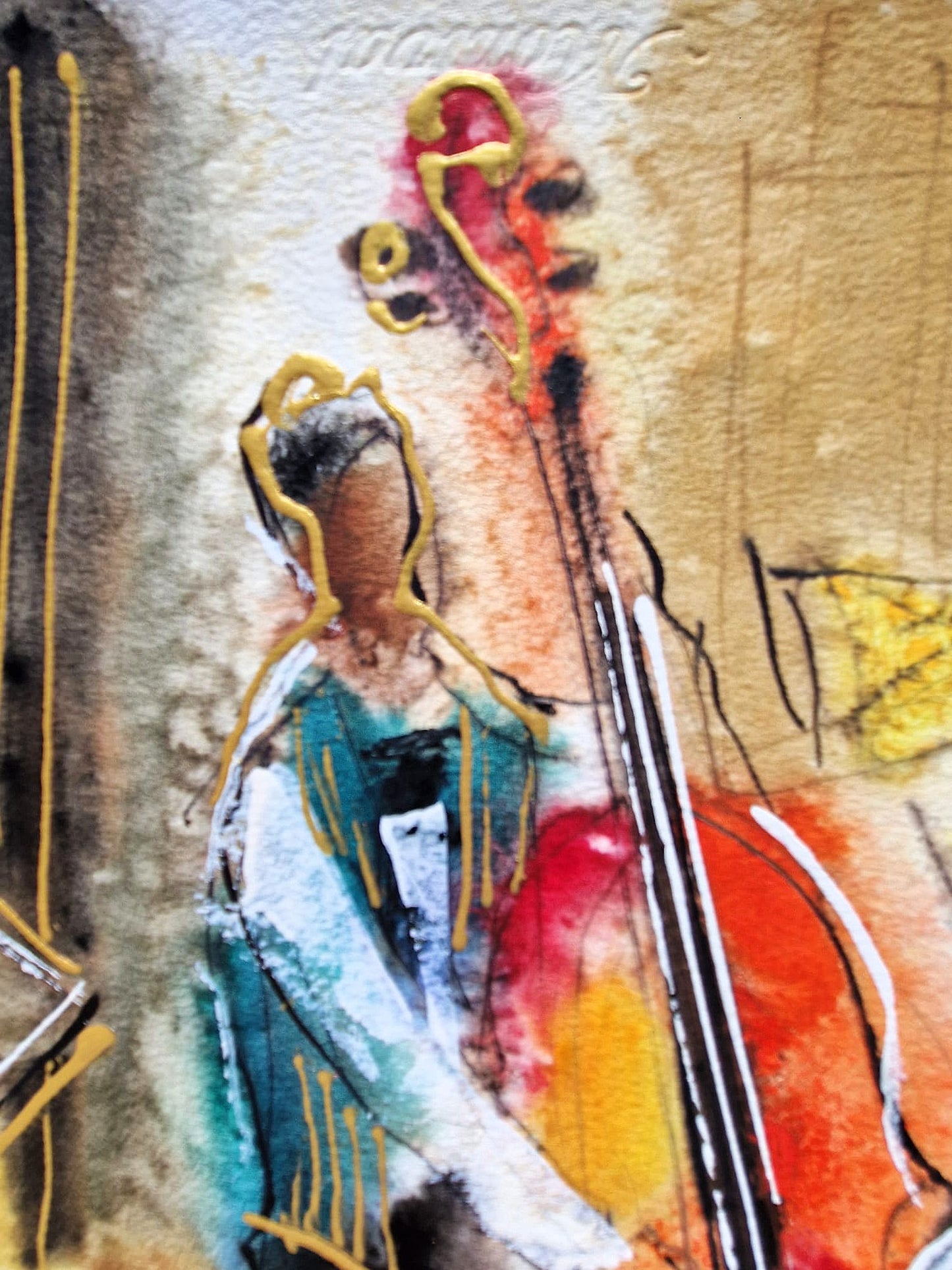 MICHAEL ROZENVAIN - Jazz Band (UNIQUE - Watercolor) (Unframed)