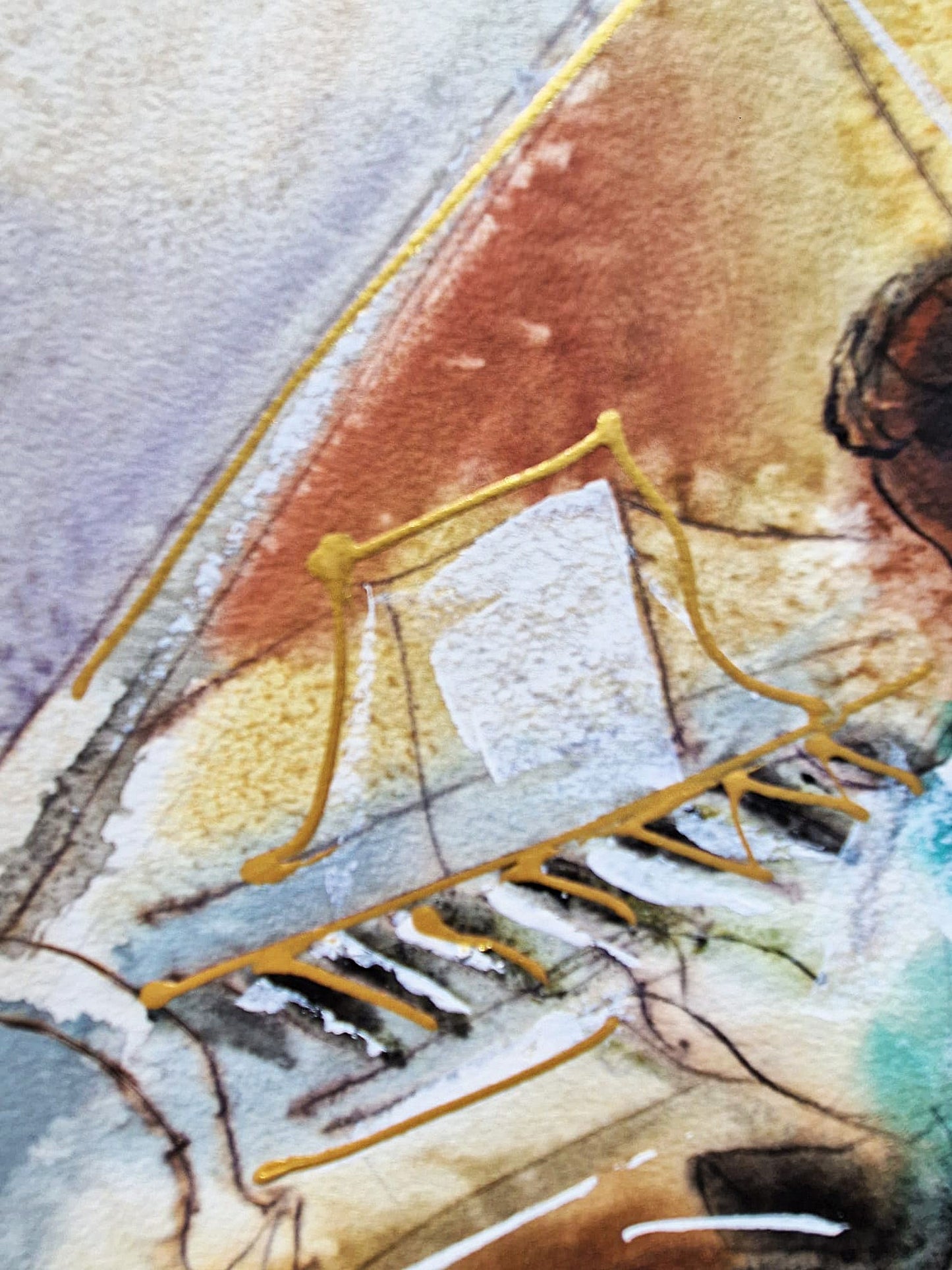 MICHAEL ROZENVAIN - Jazz Band (UNIQUE - Watercolor) (Unframed)