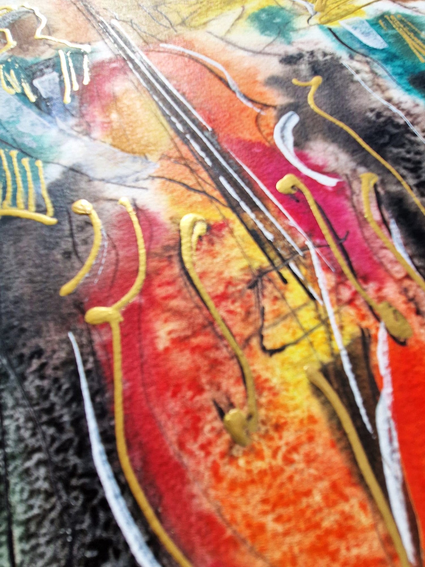 MICHAEL ROZENVAIN - Jazz Band (UNIQUE - Watercolor) (Unframed)