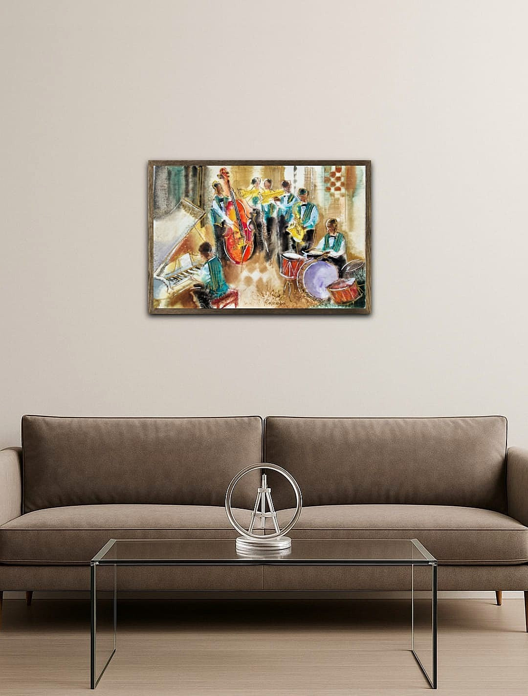 MICHAEL ROZENVAIN - Jazz Band (UNIQUE - Watercolor) (Unframed)