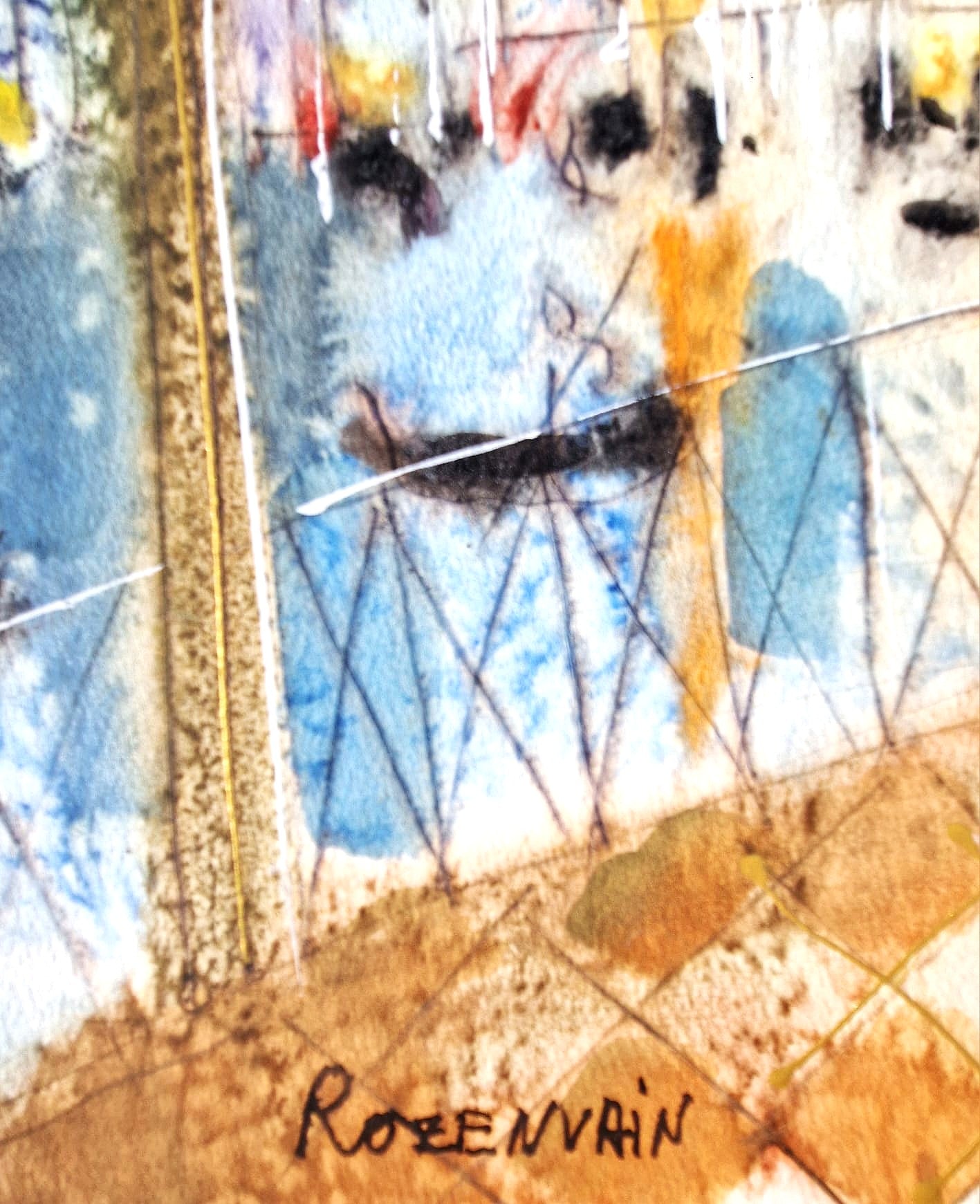 MICHAEL ROZENVAIN - Musical Venice  (UNIQUE - Watercolor) (Unframed)