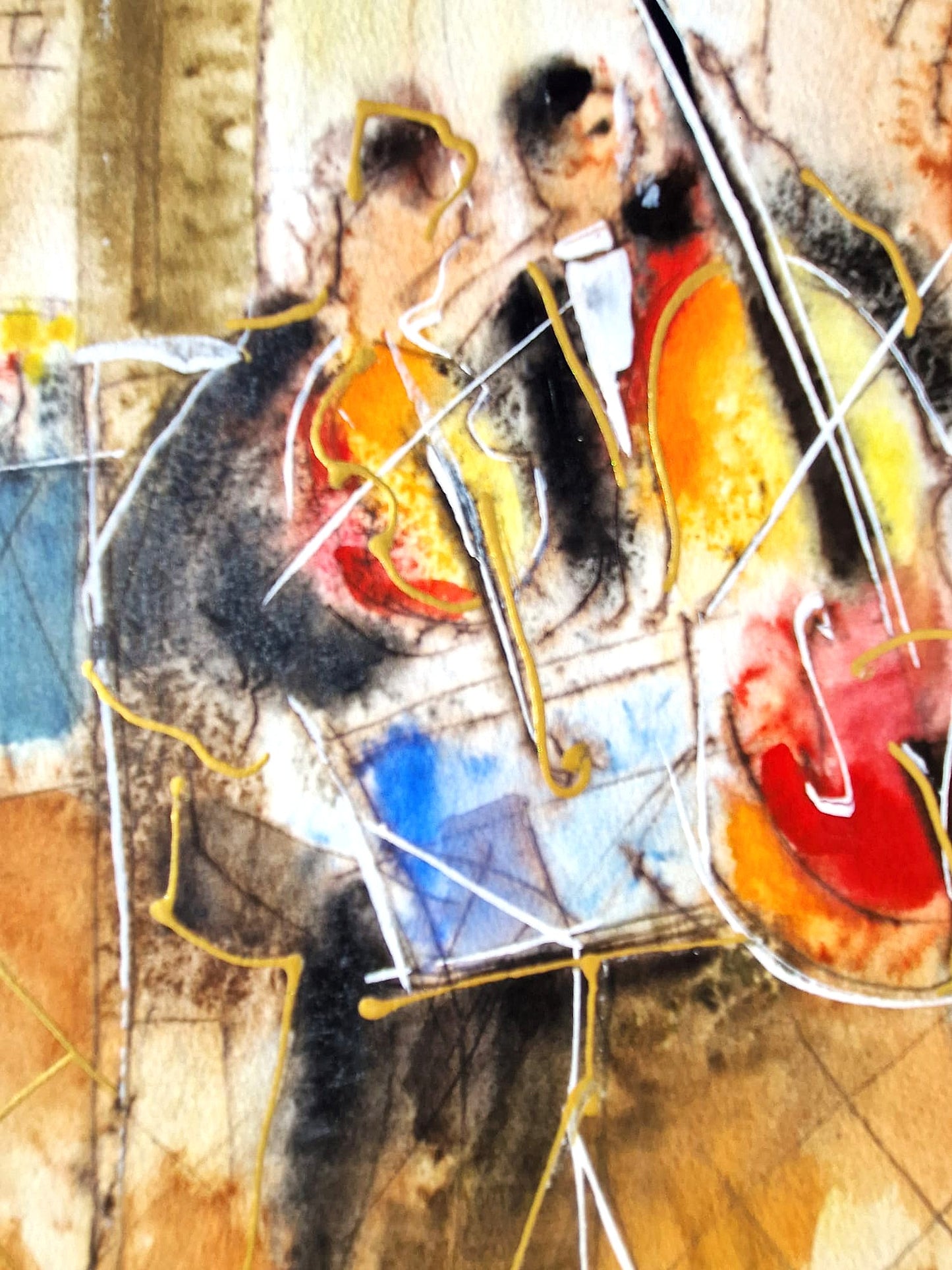 MICHAEL ROZENVAIN - Musical Venice  (UNIQUE - Watercolor) (Unframed)