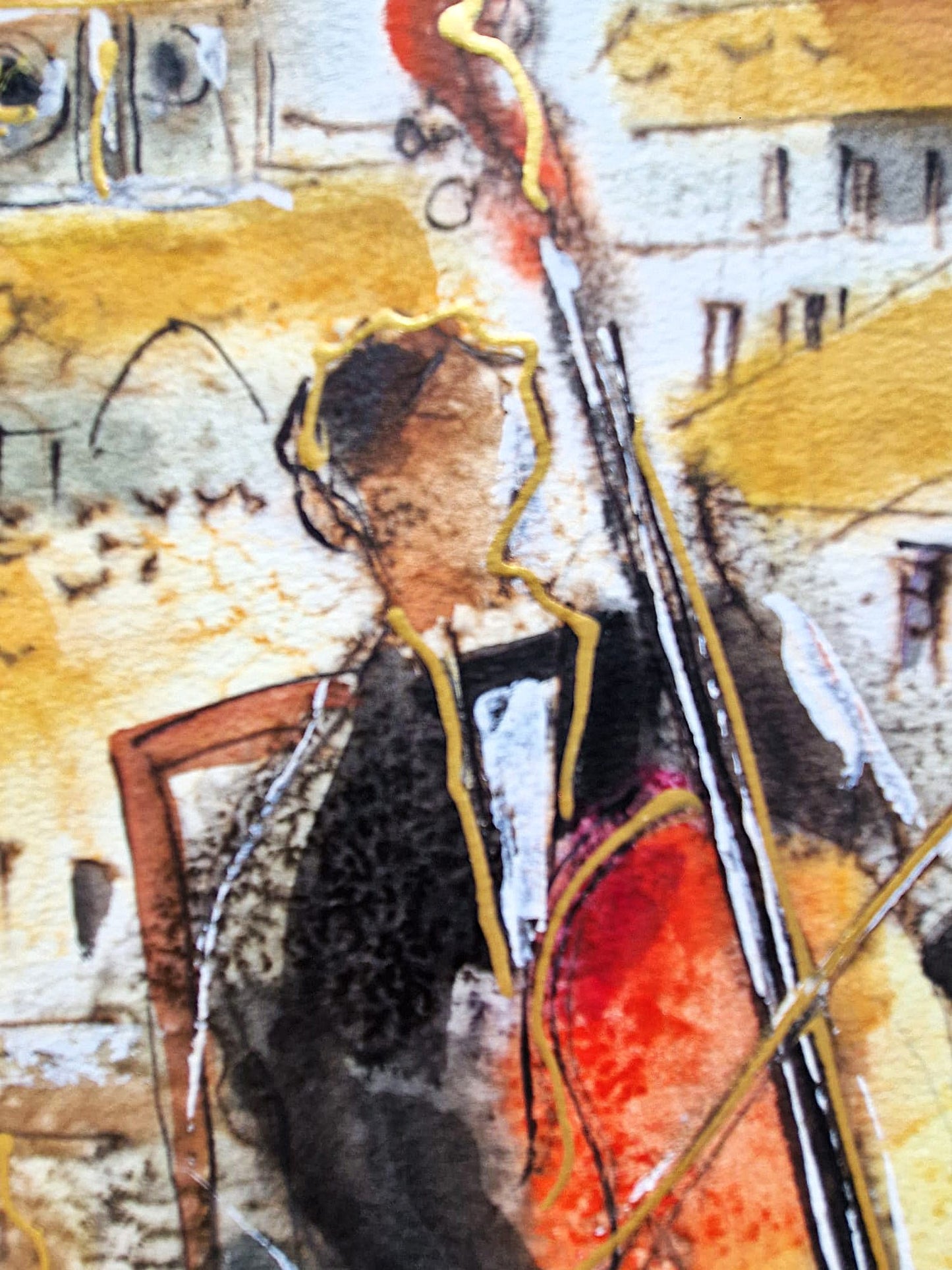 MICHAEL ROZENVAIN - Musical Florence (UNIQUE - Watercolor) (Unframed)