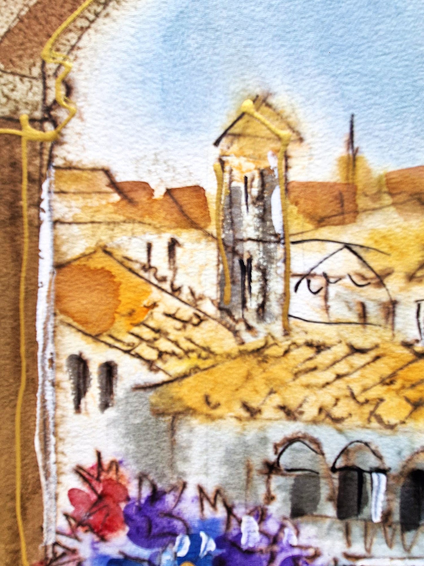 MICHAEL ROZENVAIN - Musical Florence (UNIQUE - Watercolor) (Unframed)