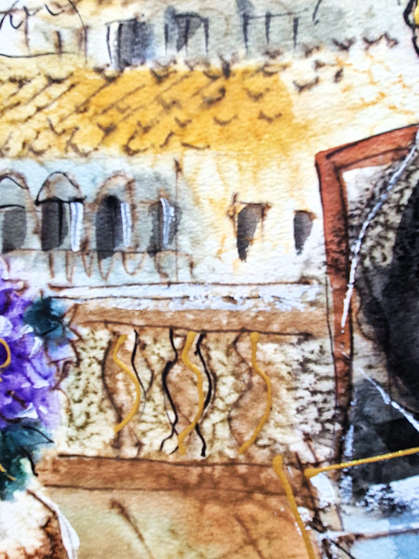 MICHAEL ROZENVAIN - Musical Florence (UNIQUE - Watercolor) (Unframed)